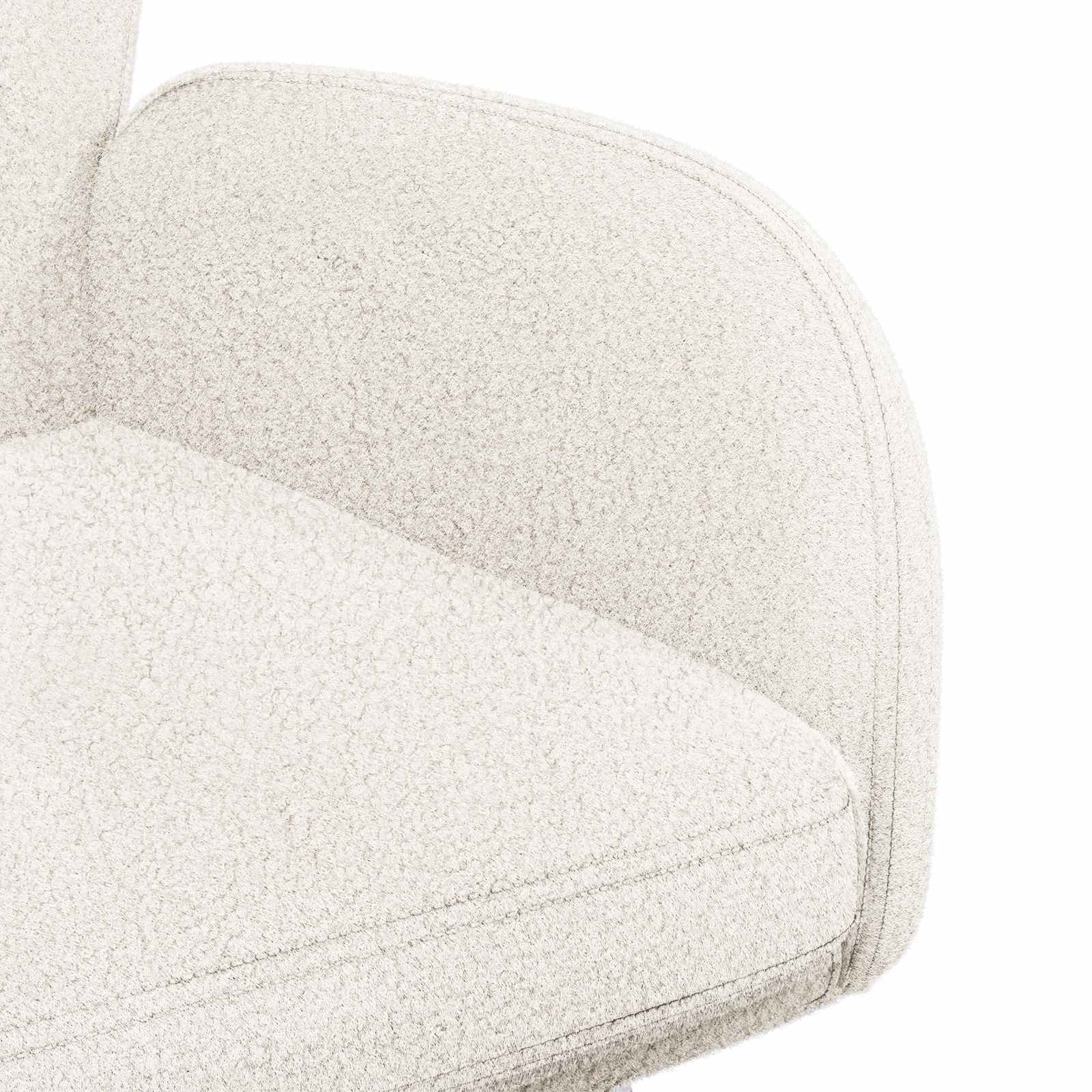Sukamos valgomojo kėdės 4 pcs Bouclé Kreminė 54 x 58 x 87 cm
