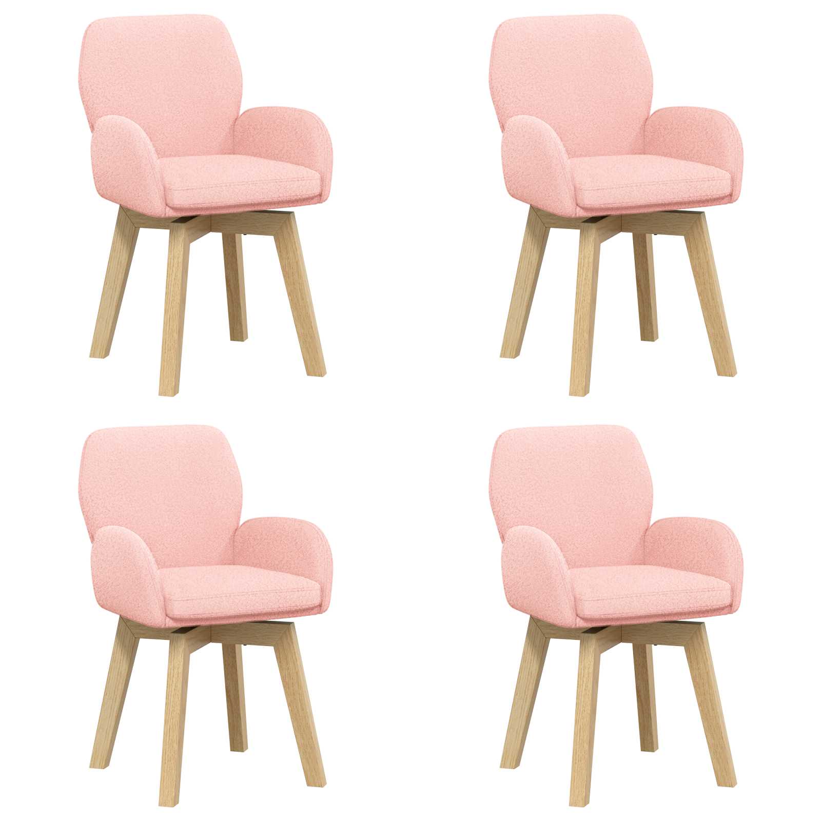Sukamos valgomojo kėdės 4 pcs Bouclé Rožinė 54 x 58 x 87 cm