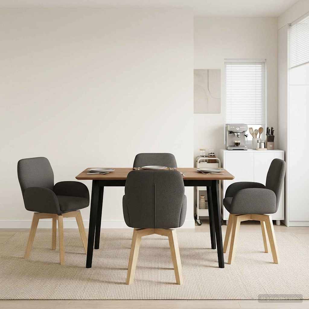 Sukamos valgomojo kėdės 4 pcs Bouclé Tamsiai pilka