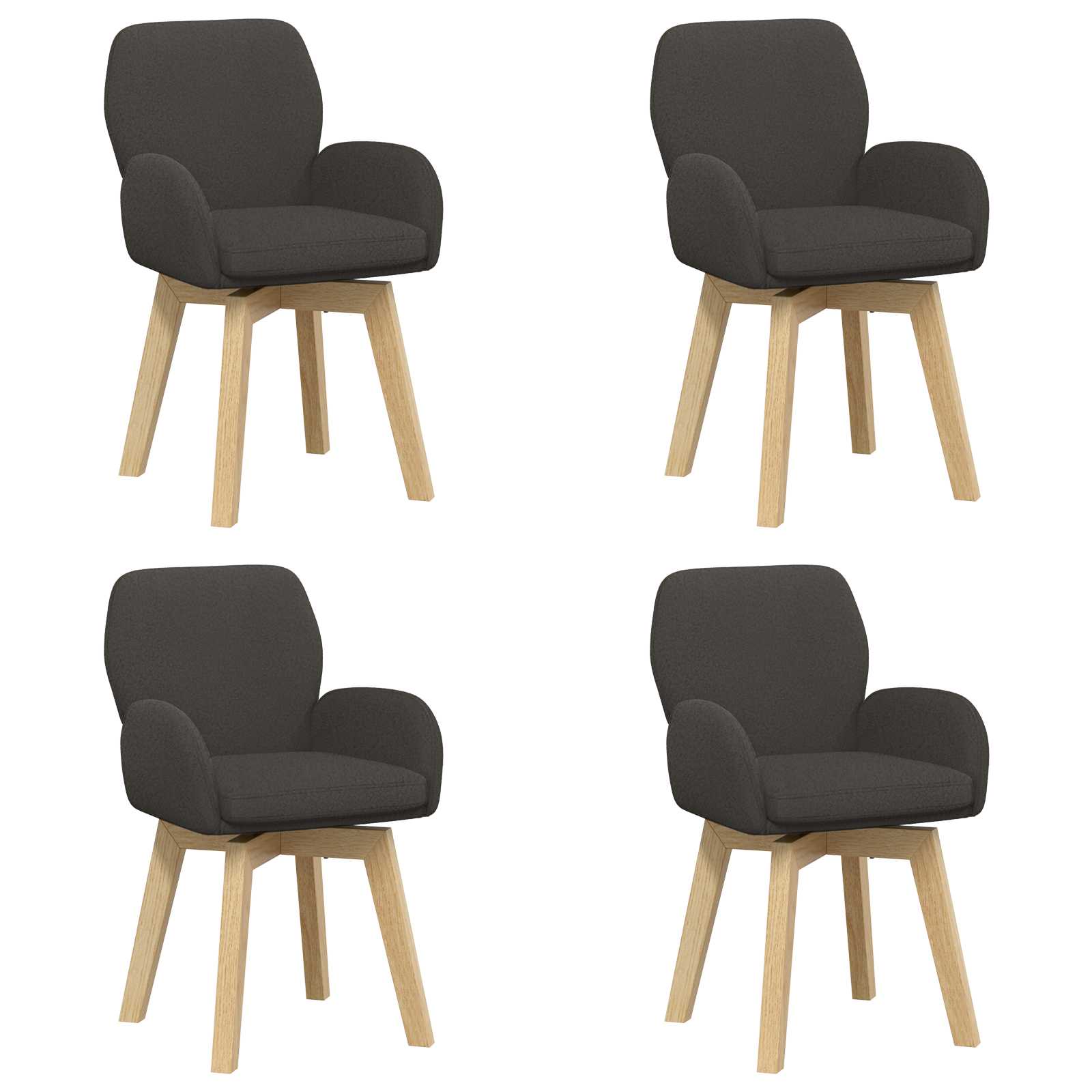 Sukamos valgomojo kėdės 4 pcs Bouclé Tamsiai pilka