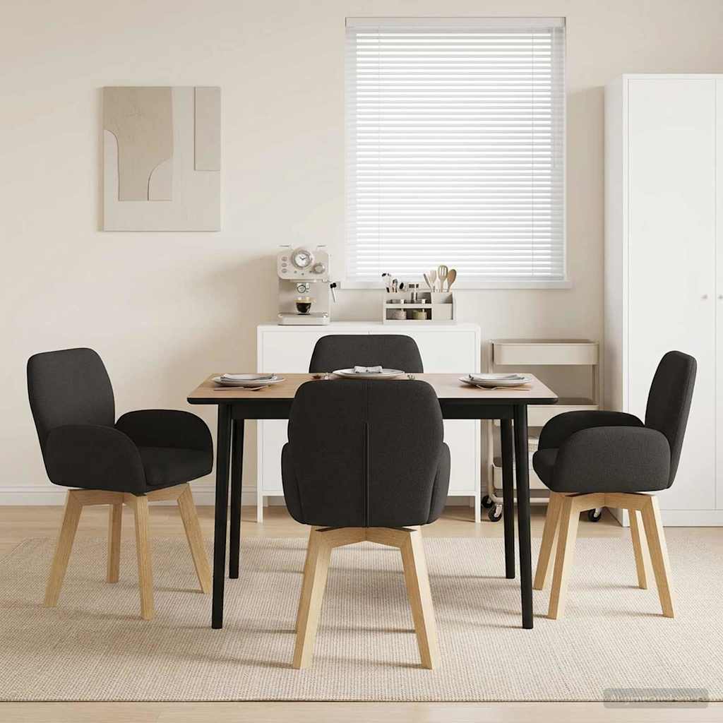 Sukamos valgomojo kėdės 4 pcs Bouclé Juoda 54 x 58 x 87 cm