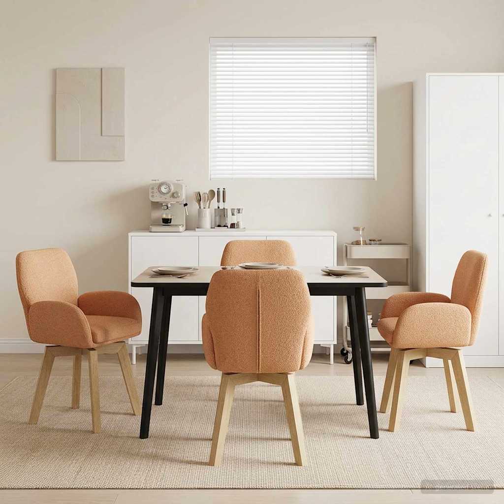 Sukamos valgomojo kėdės 4 pcs Bouclé Smėlio 54 x 58 x 87 cm
