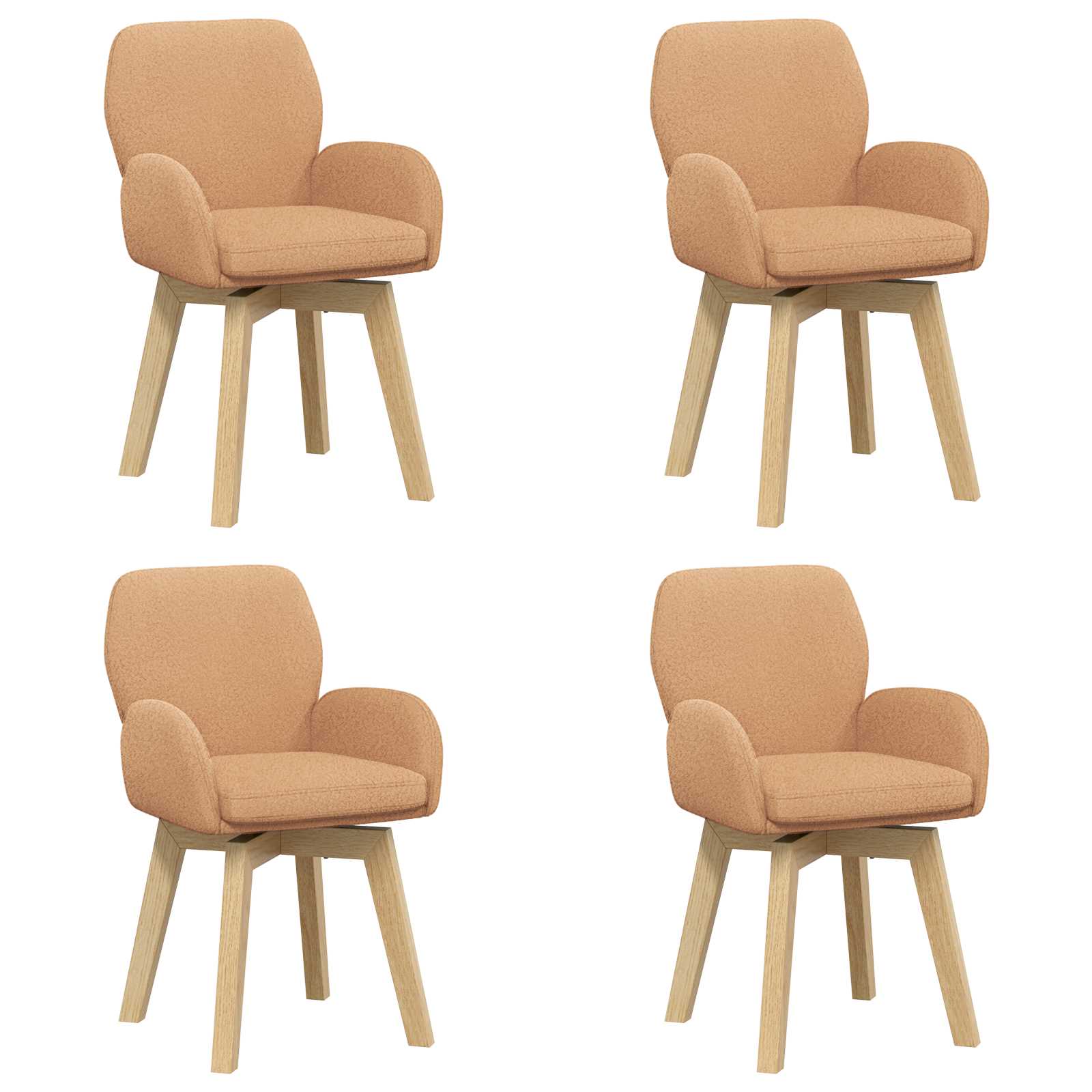 Sukamos valgomojo kėdės 4 pcs Bouclé Smėlio 54 x 58 x 87 cm