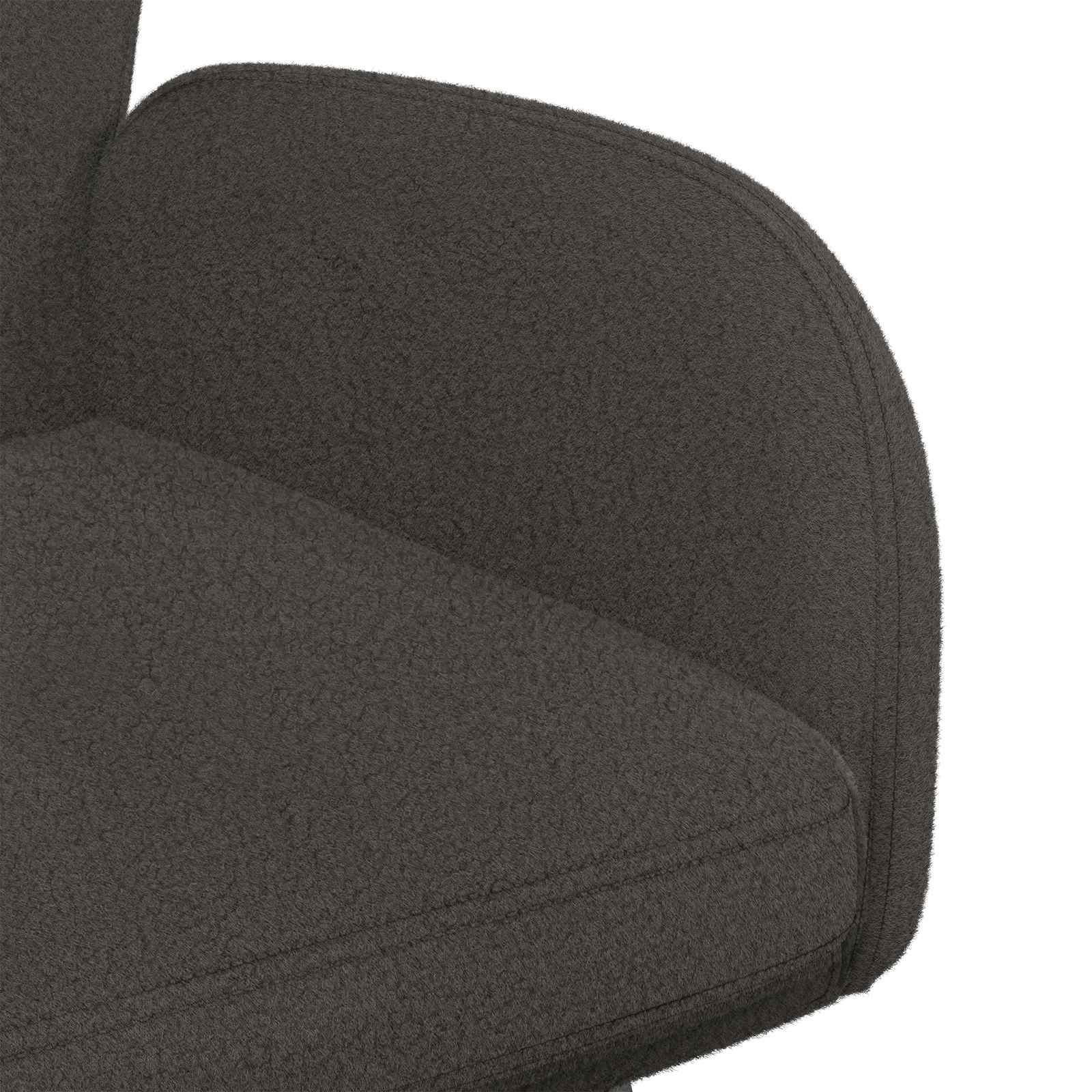 Sukamos valgomojo kėdės 6 pcs Bouclé Tamsiai pilka