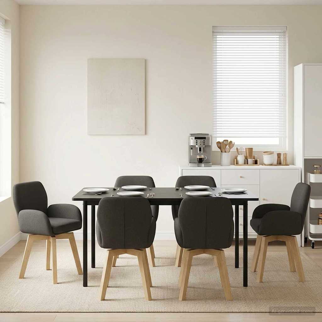 Sukamos valgomojo kėdės 6 pcs Bouclé Tamsiai pilka