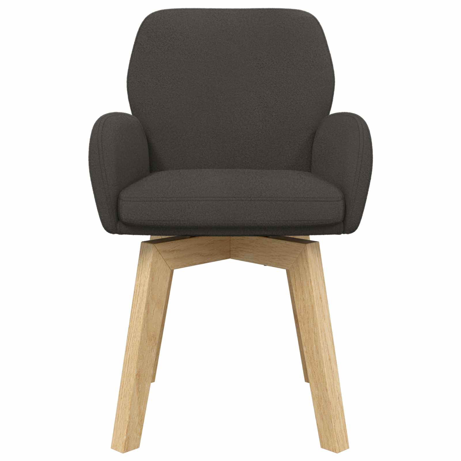 Sukamos valgomojo kėdės 6 pcs Bouclé Tamsiai pilka