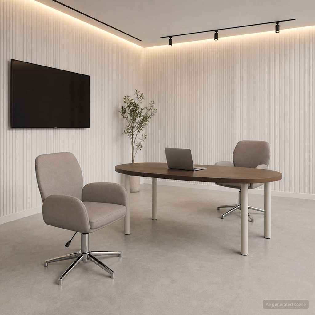 Sukamosios stalo kėdės 2 vnt. 54 x 58 x 90 cm Taupe Audinys