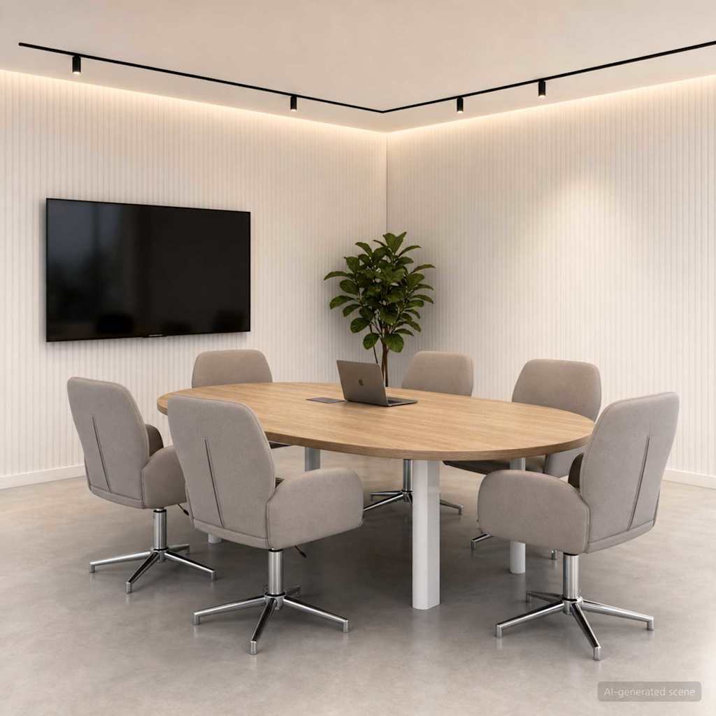 Sukamosios stalo kėdės 6 vnt. 54 x 58 x 90 cm Taupe Audinys