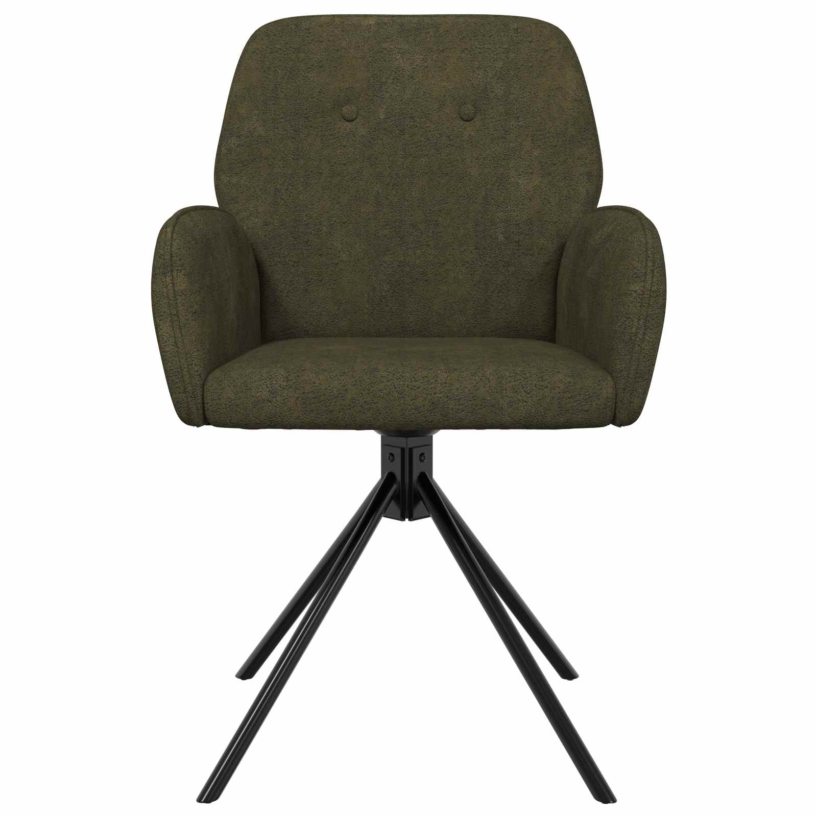 Sukamos valgomojo kėdės 6 pcs Dirbtinė suedė oda Armijos Žalia