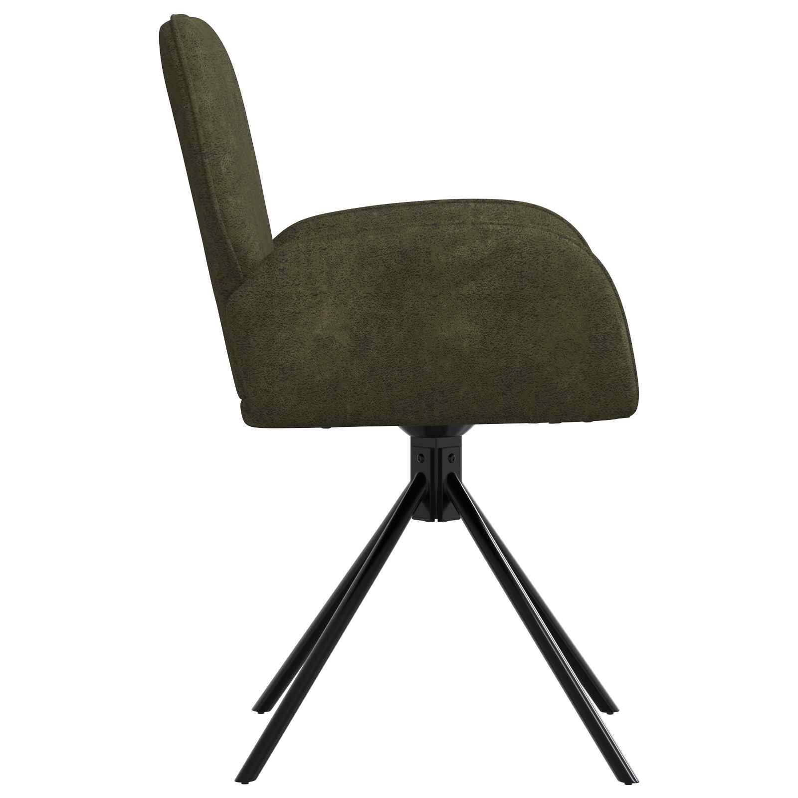 Sukamos valgomojo kėdės 6 pcs Dirbtinė suedė oda Armijos Žalia