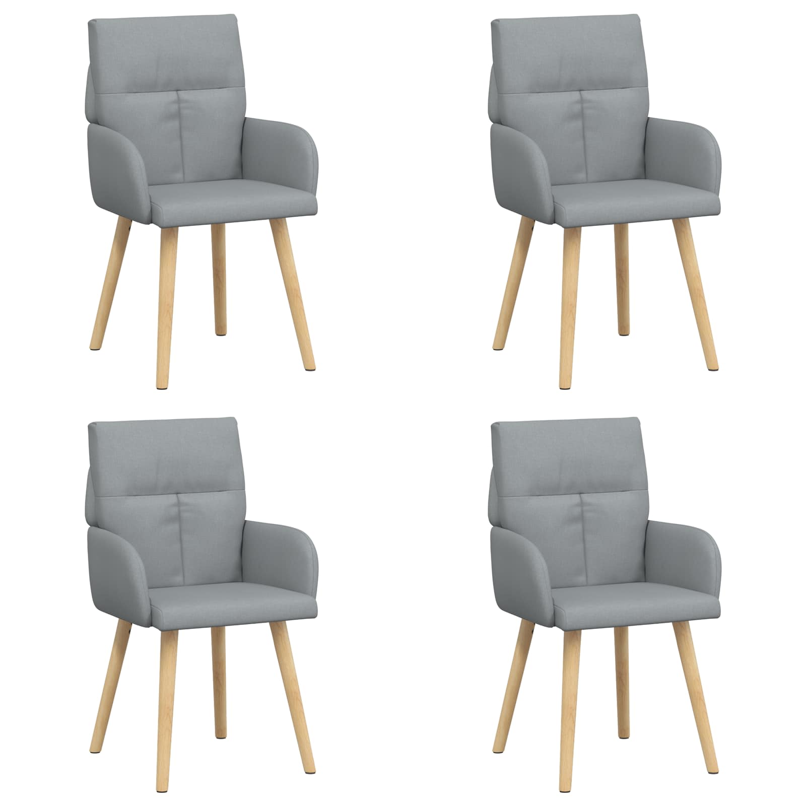 Valgomojo kėdės 4 pcs Audinys Šviesiai pilka 60 x 56 x 96 cm