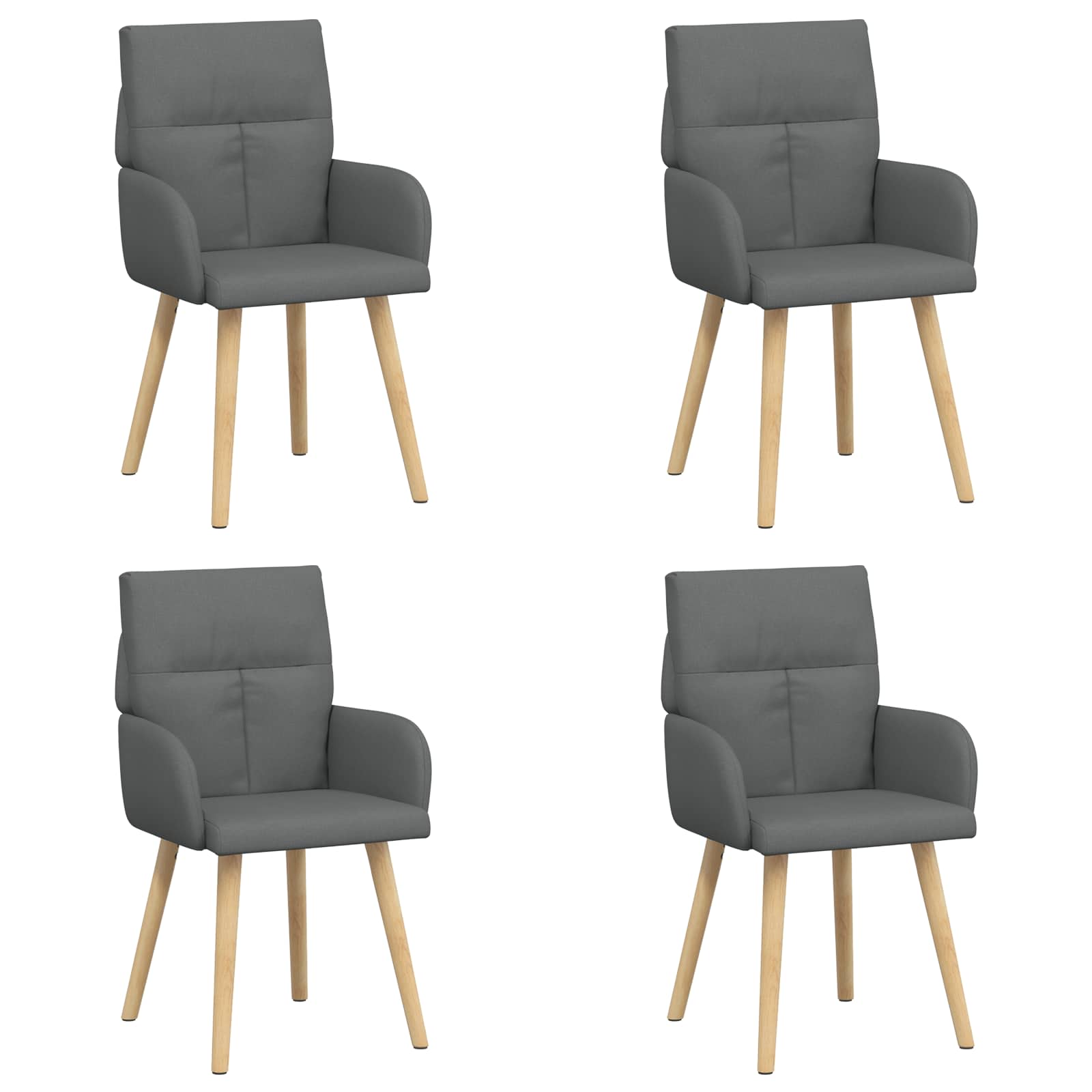 Valgomojo kėdės 4 pcs Audinys Tamsiai pilka 60 x 56 x 96 cm