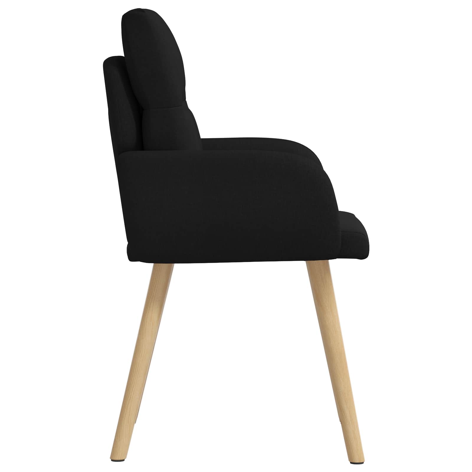 Valgomojo kėdės 4 pcs Audinys Juoda 60 x 56 x 96 cm