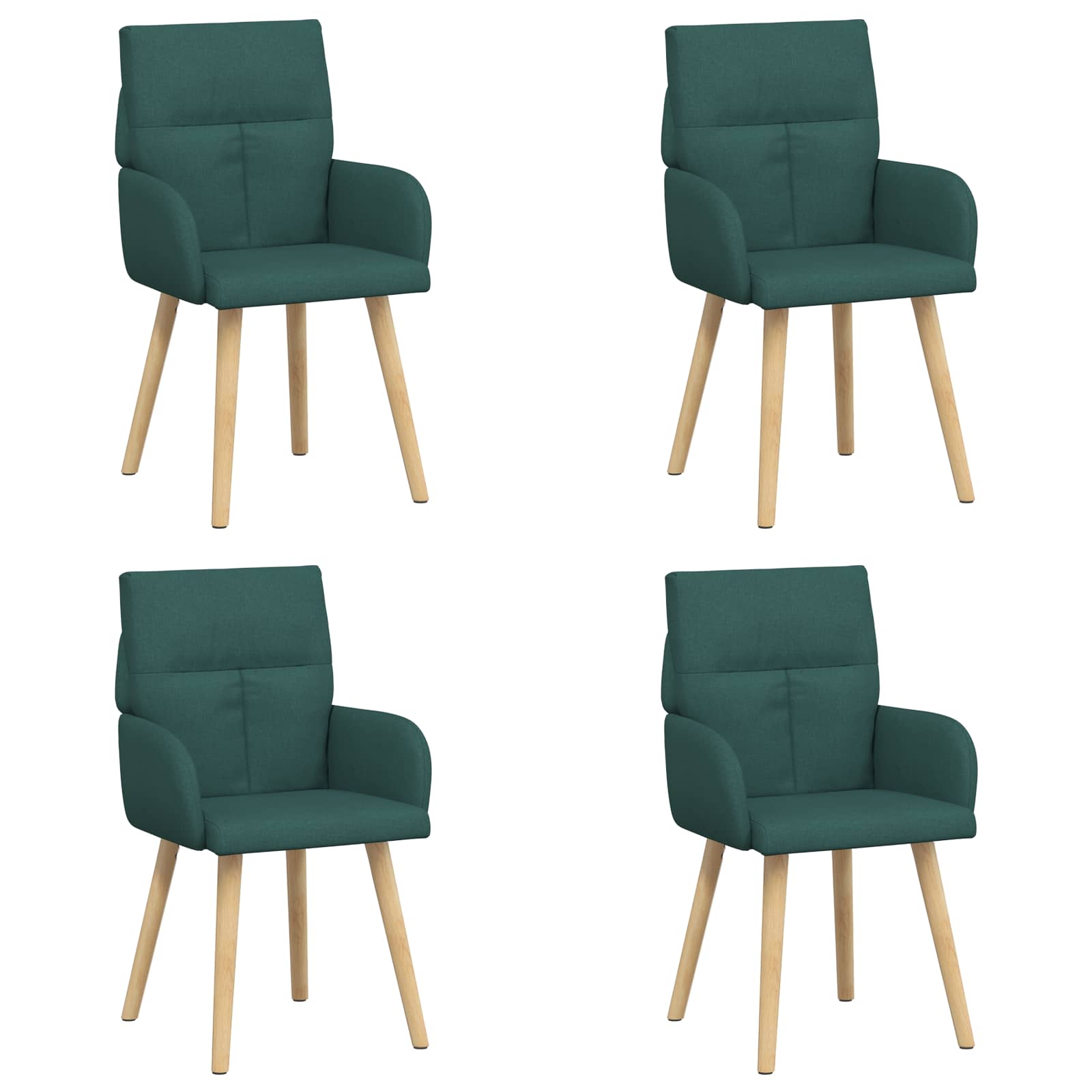 Valgomojo kėdės 4 pcs Audinys Tamsiai žalia 60 x 56 x 96 cm