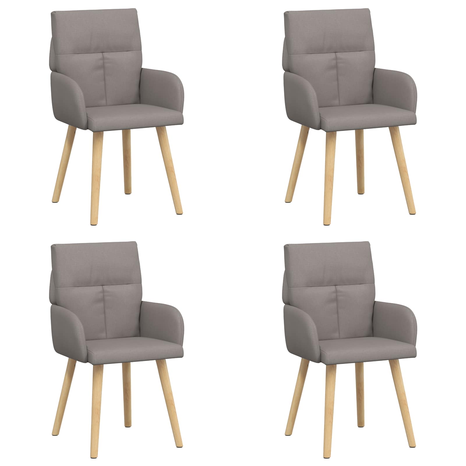 Valgomojo kėdės 4 pcs Audinys Taupe 60 x 56 x 96 cm