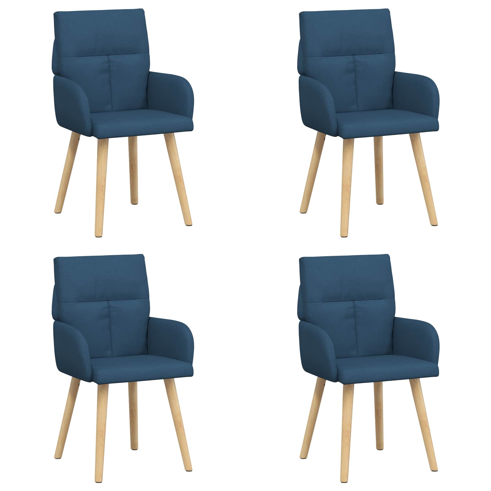 Valgomojo kėdės 4 pcs Audinys Mėlyna 60 x 56 x 96 cm