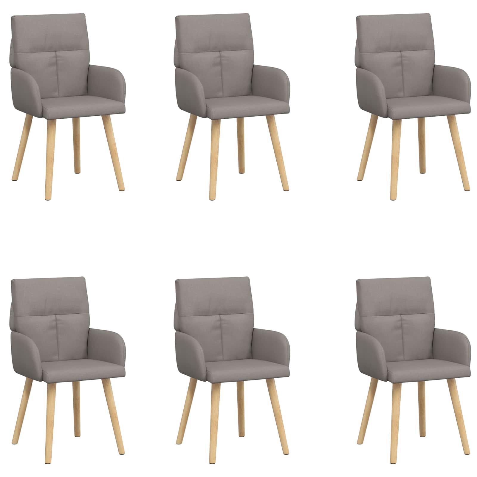 Valgomojo kėdės 6 pcs Audinys Taupe 60 x 56 x 96 cm
