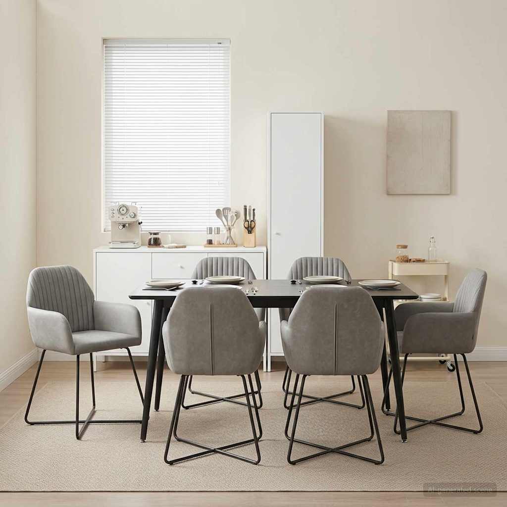Valgomojo kėdės 4 pcs Aksomas Šviesiai pilka 55 x 50 x 84 cm