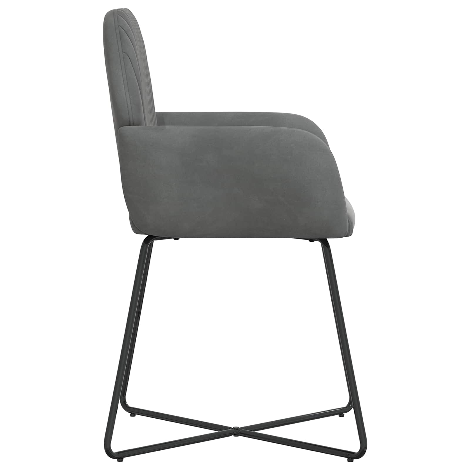 Valgomojo kėdės 4 pcs Aksomas Tamsiai pilka 55 x 50 x 84 cm
