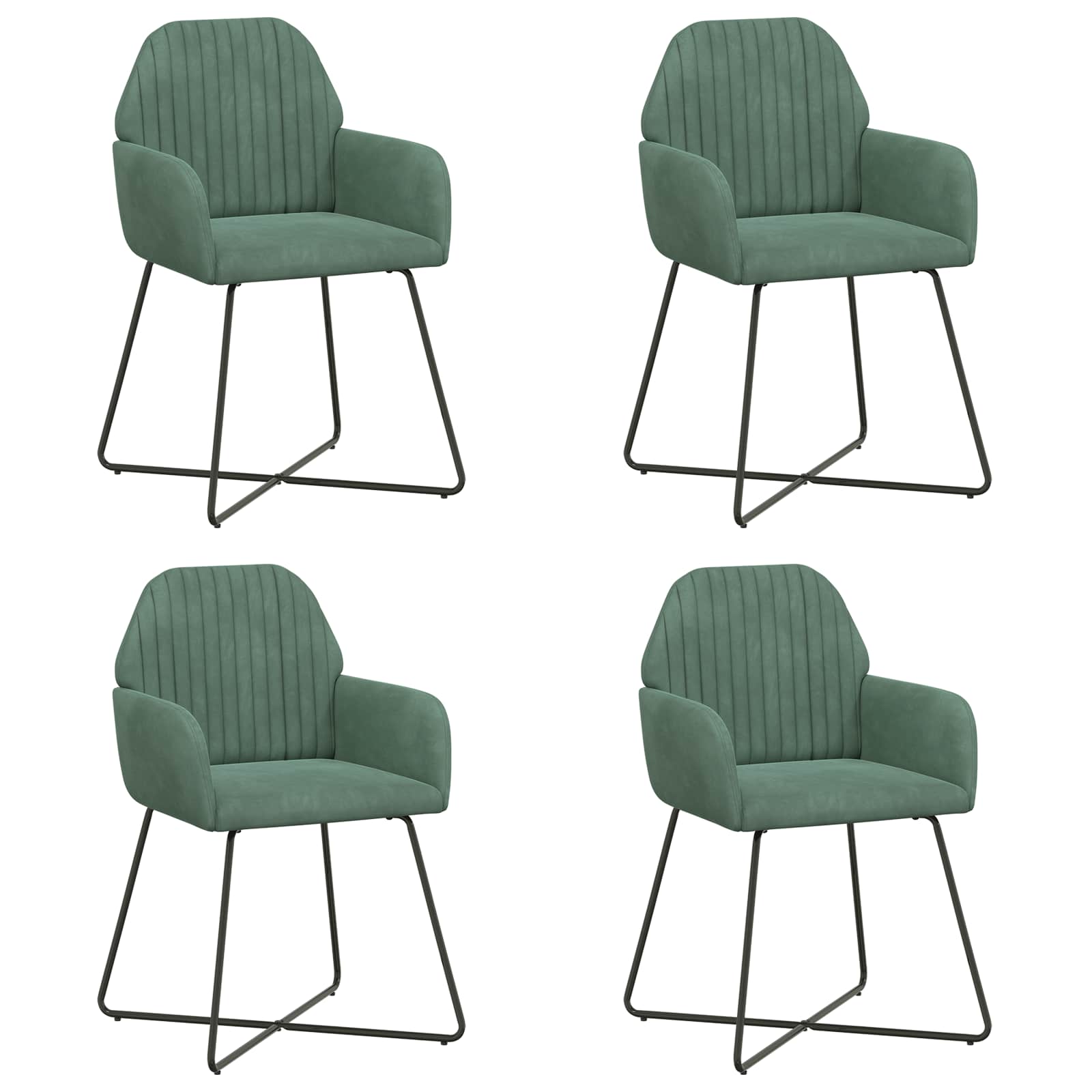 Valgomojo kėdės 4 pcs Aksomas Jūrinė žalia 55 x 50 x 84 cm