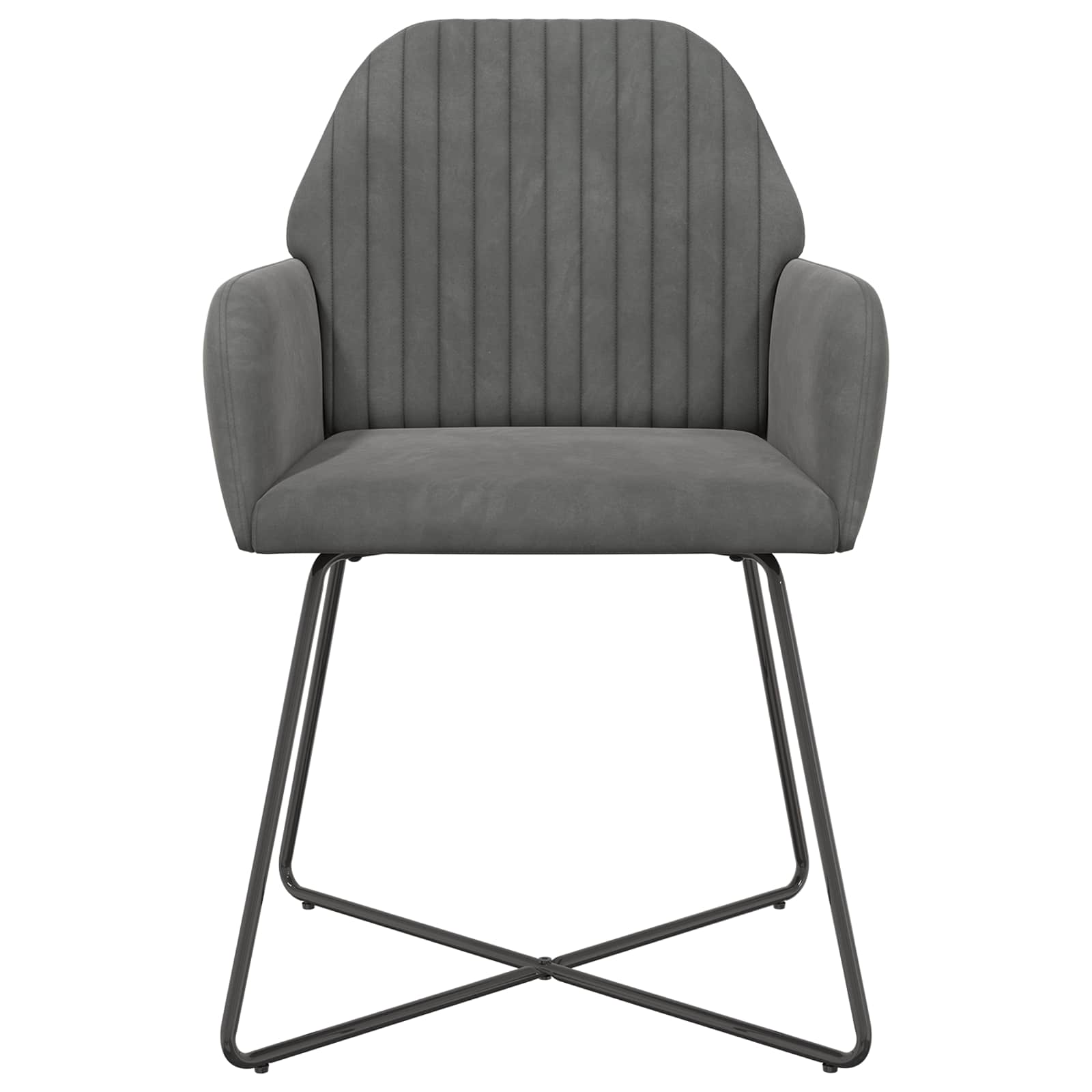 Valgomojo kėdės 6 pcs Aksomas Tamsiai pilka 55 x 50 x 84 cm