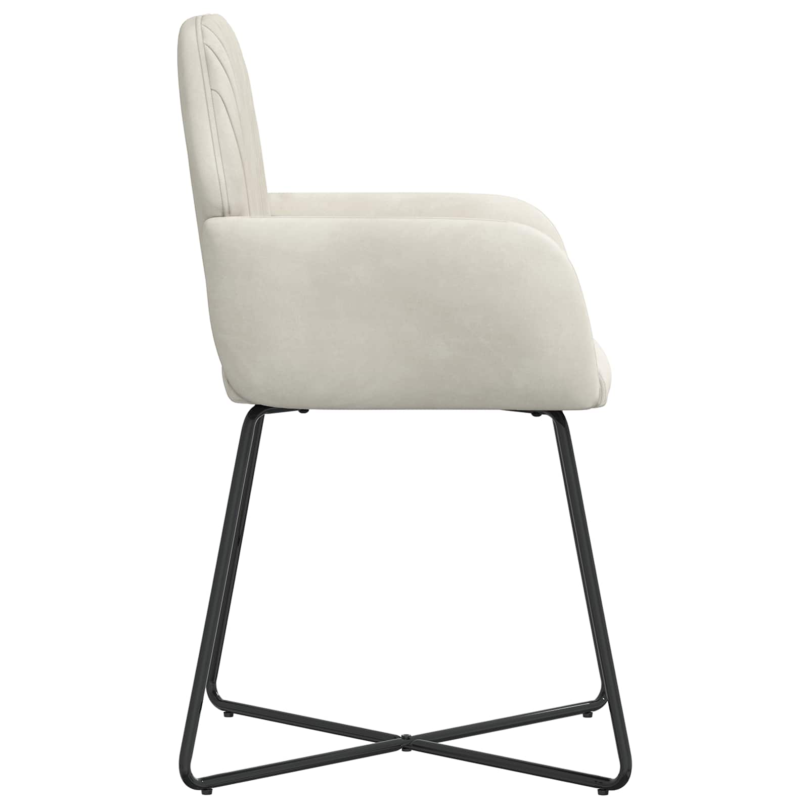 Valgomojo kėdės 6 pcs Aksomas Kreminė 55 x 50 x 84 cm