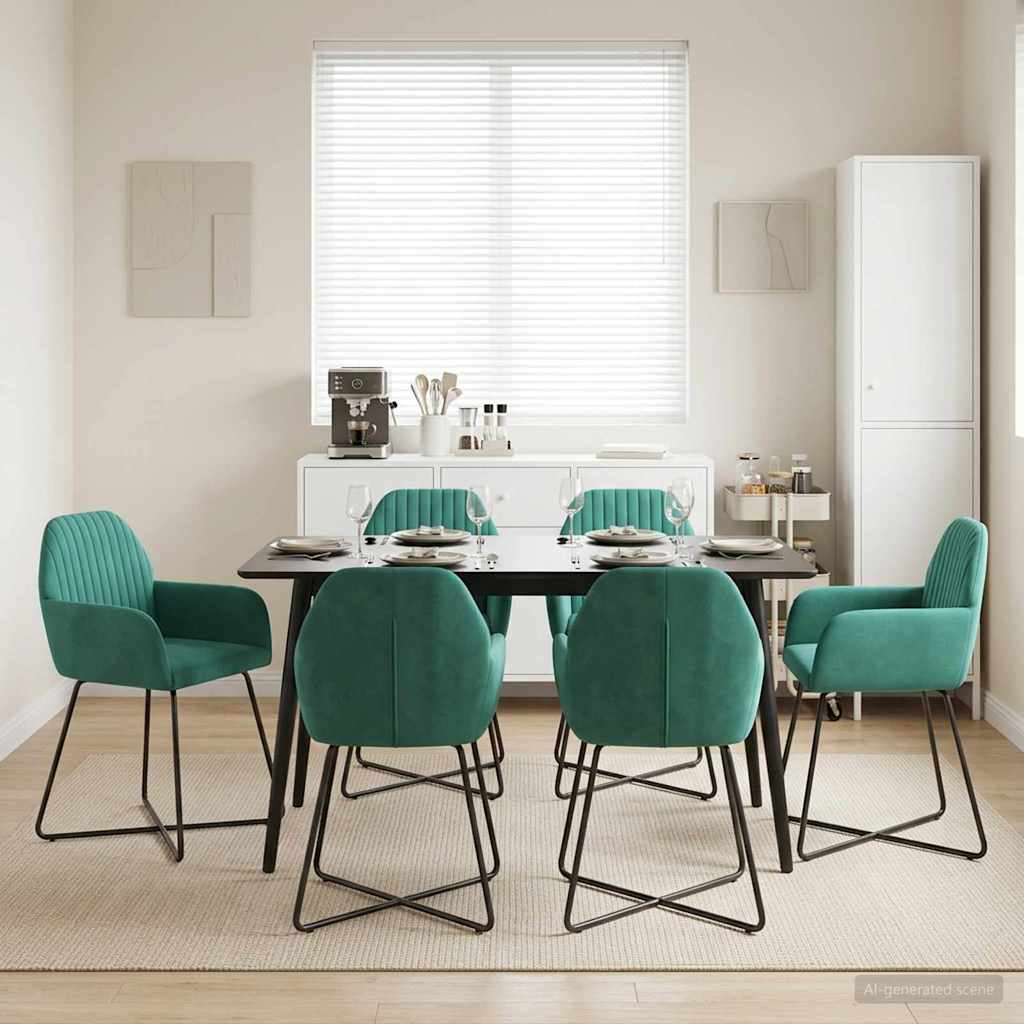 Valgomojo kėdės 6 pcs Aksomas Turkio 55 x 50 x 84 cm