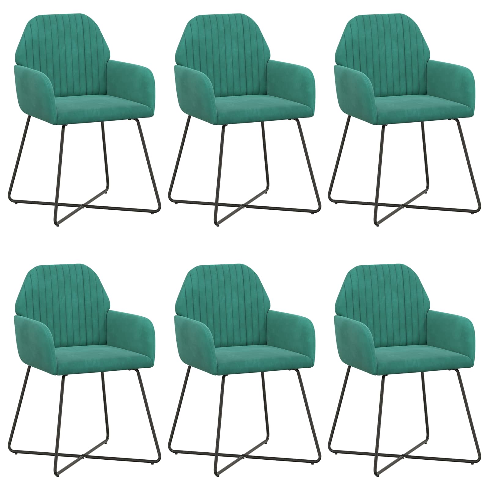 Valgomojo kėdės 6 pcs Aksomas Turkio 55 x 50 x 84 cm
