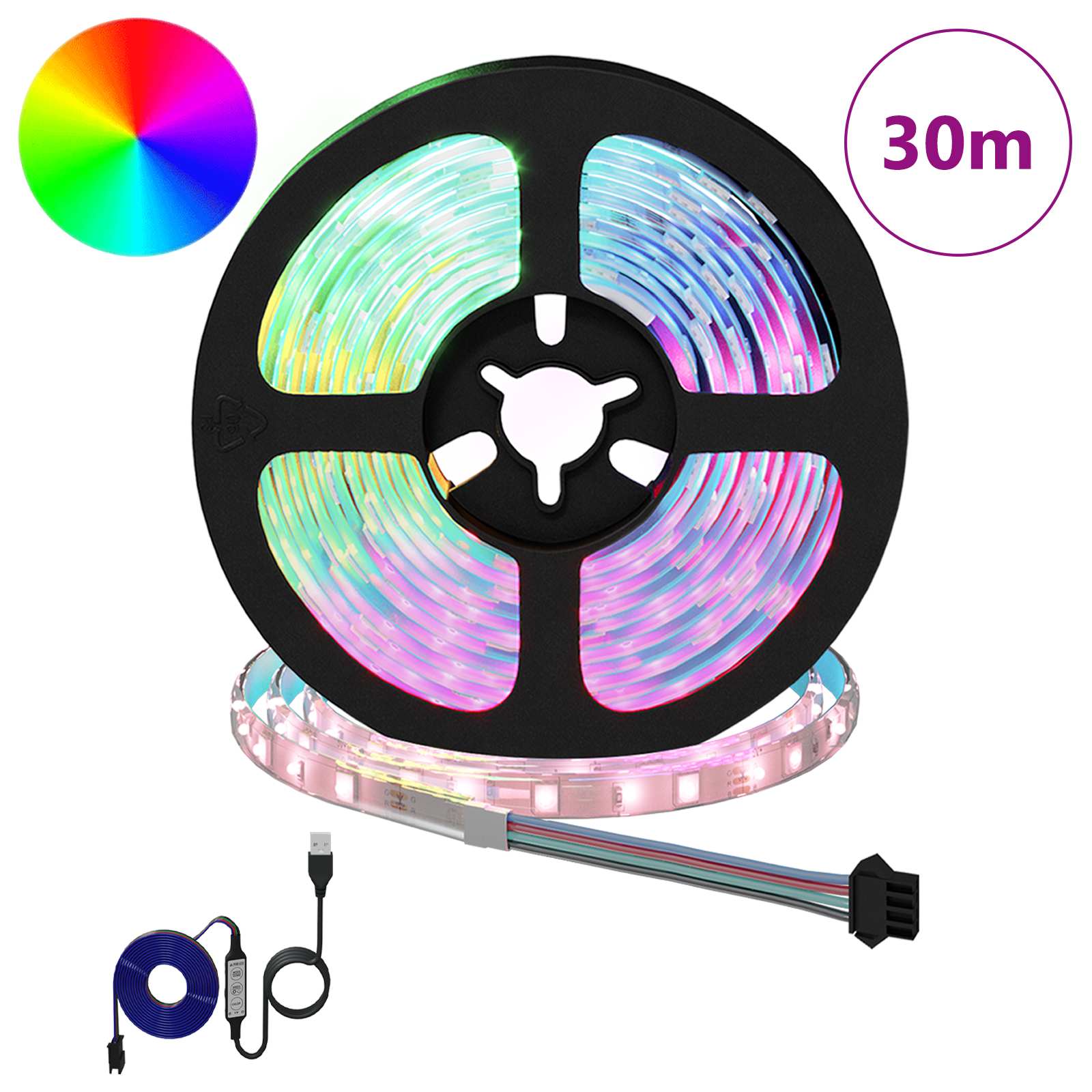 LED juosta 12 pcs Juoda ir permatoma 2500 mm Varis ir plastikas