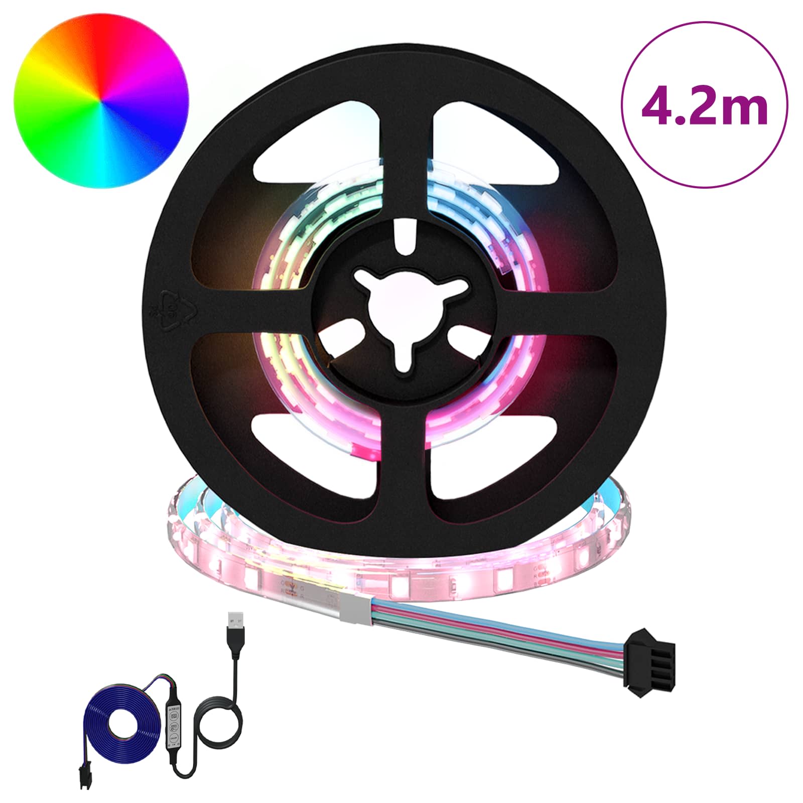 LED juosta 12 pcs Juoda ir permatoma 350 mm Varis ir plastikas