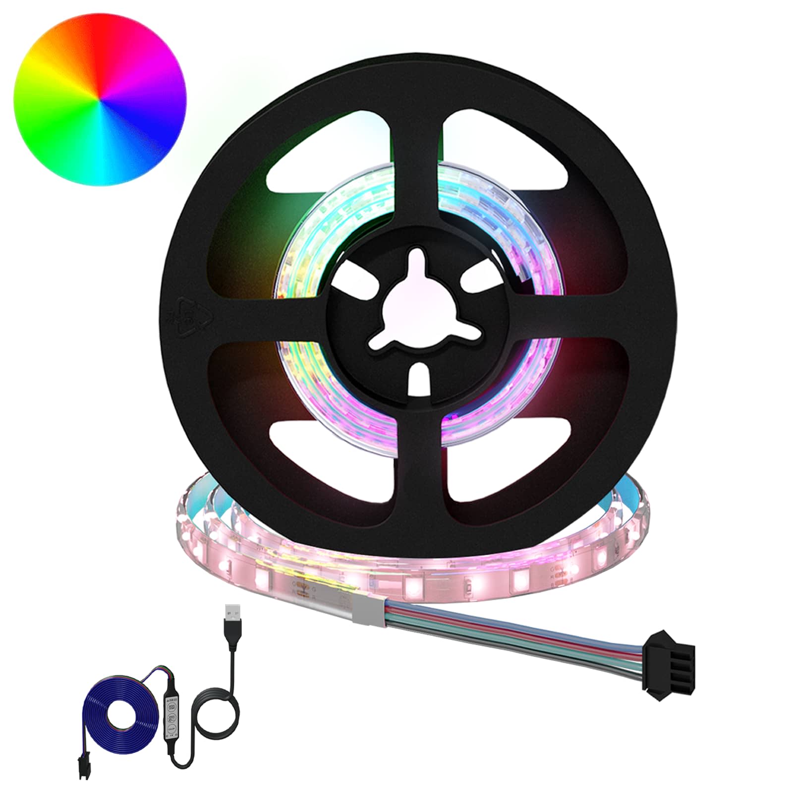 LED juosta 4 pcs Juoda ir permatoma 45 x 0,8 x 0,3 cm