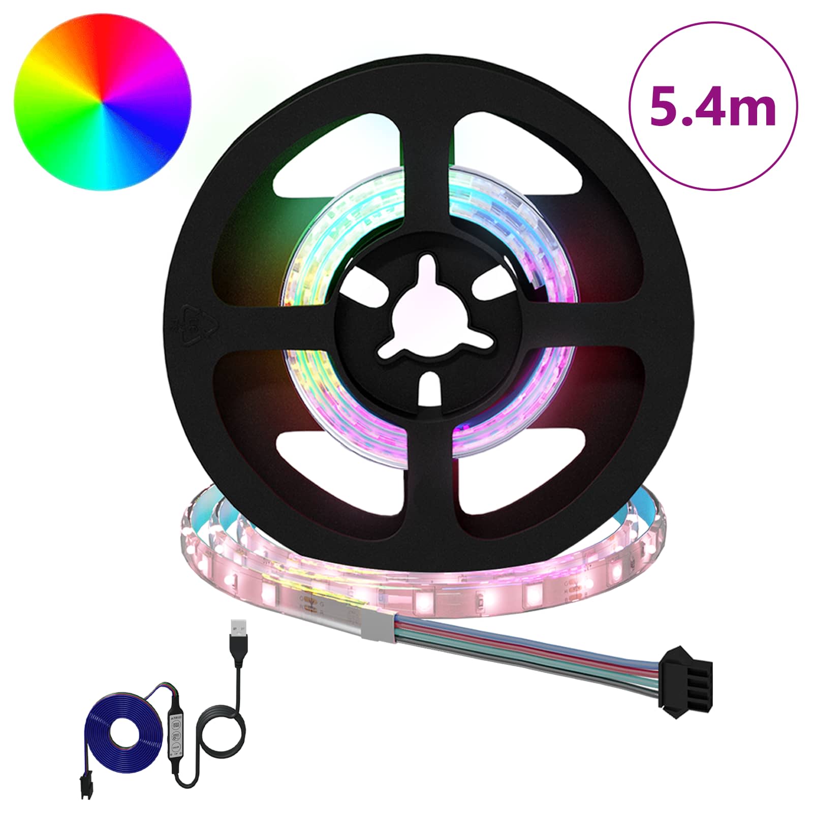 LED juosta 12 pcs Juoda ir permatoma 450 mm Varis ir plastikas