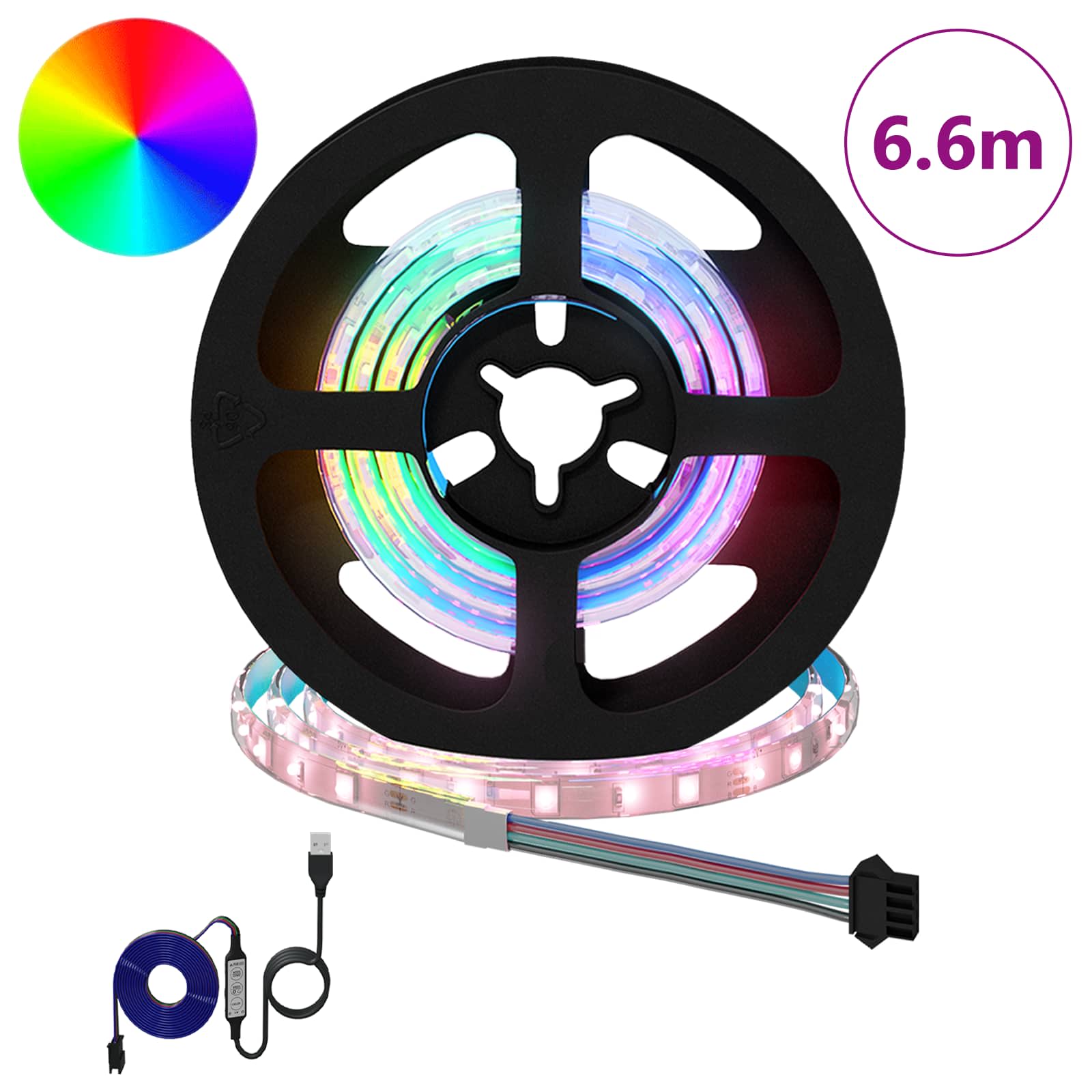 LED juosta 12 pcs Juoda ir permatoma 550 mm Varis ir plastikas