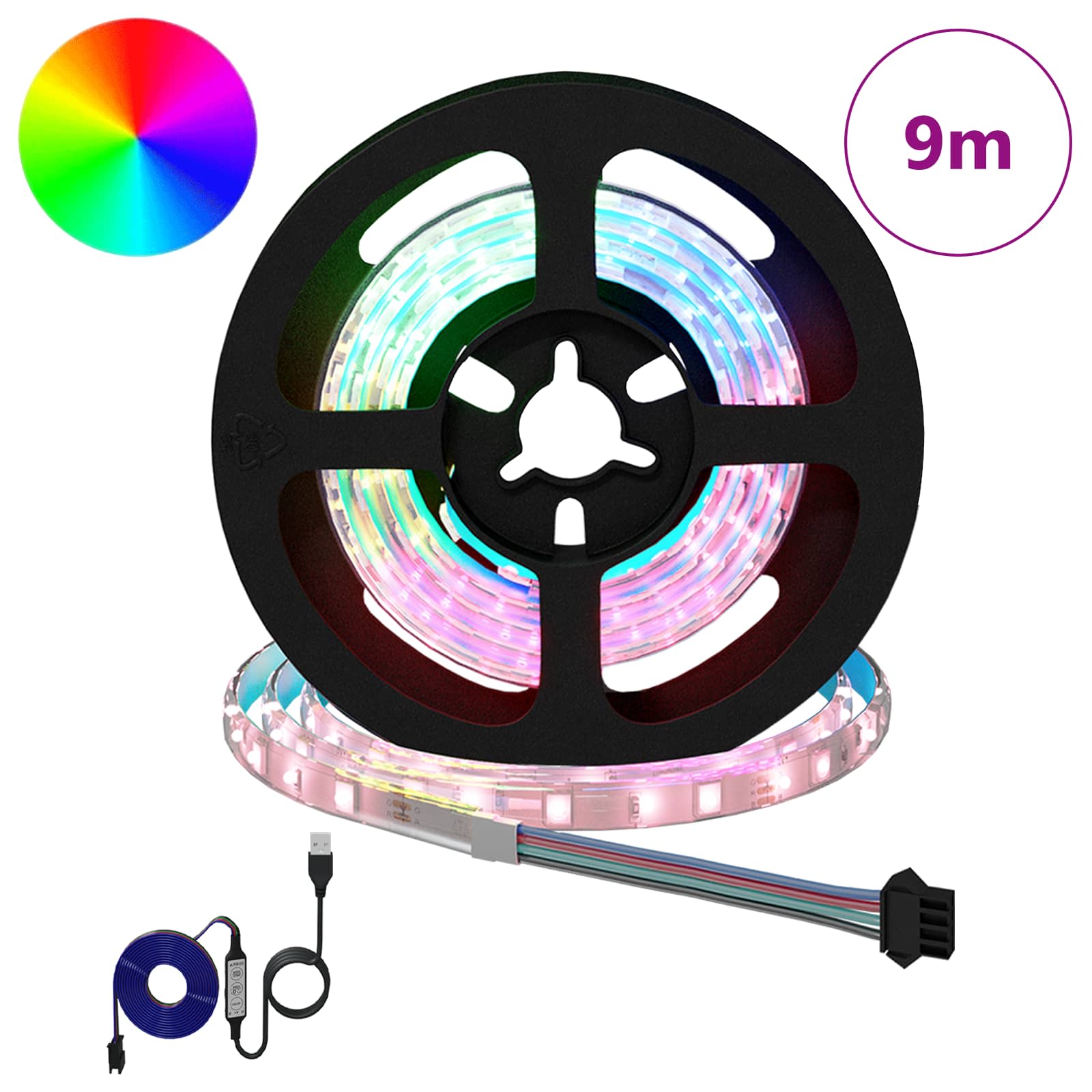 LED juosta 12 pcs Juoda ir permatoma 750 mm Varis ir plastikas