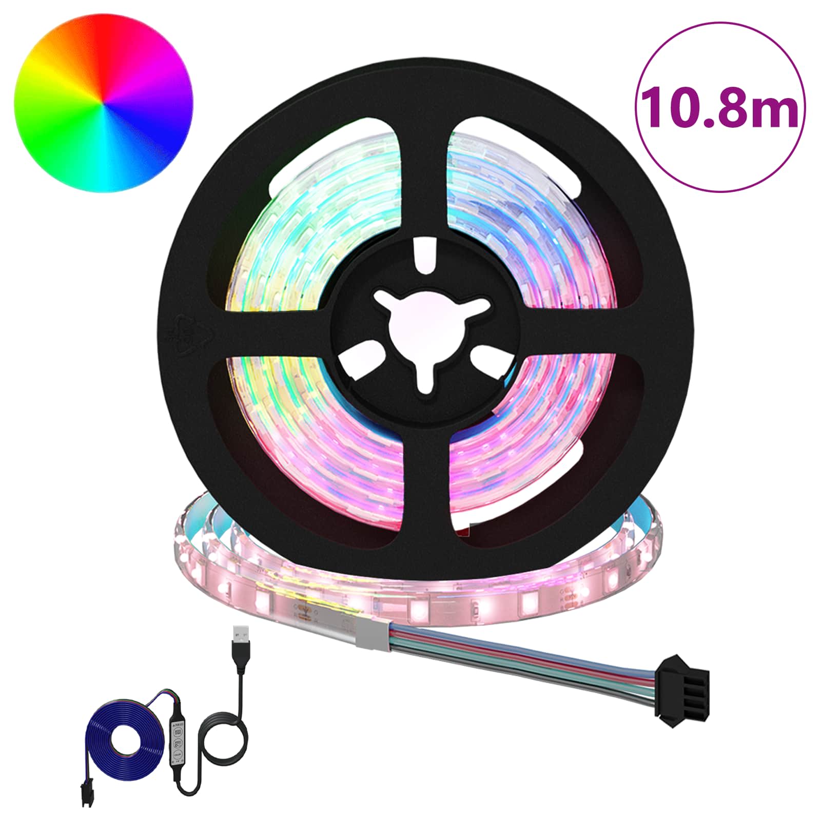 LED juosta 12 pcs Juoda ir permatoma 900 mm Varis ir plastikas