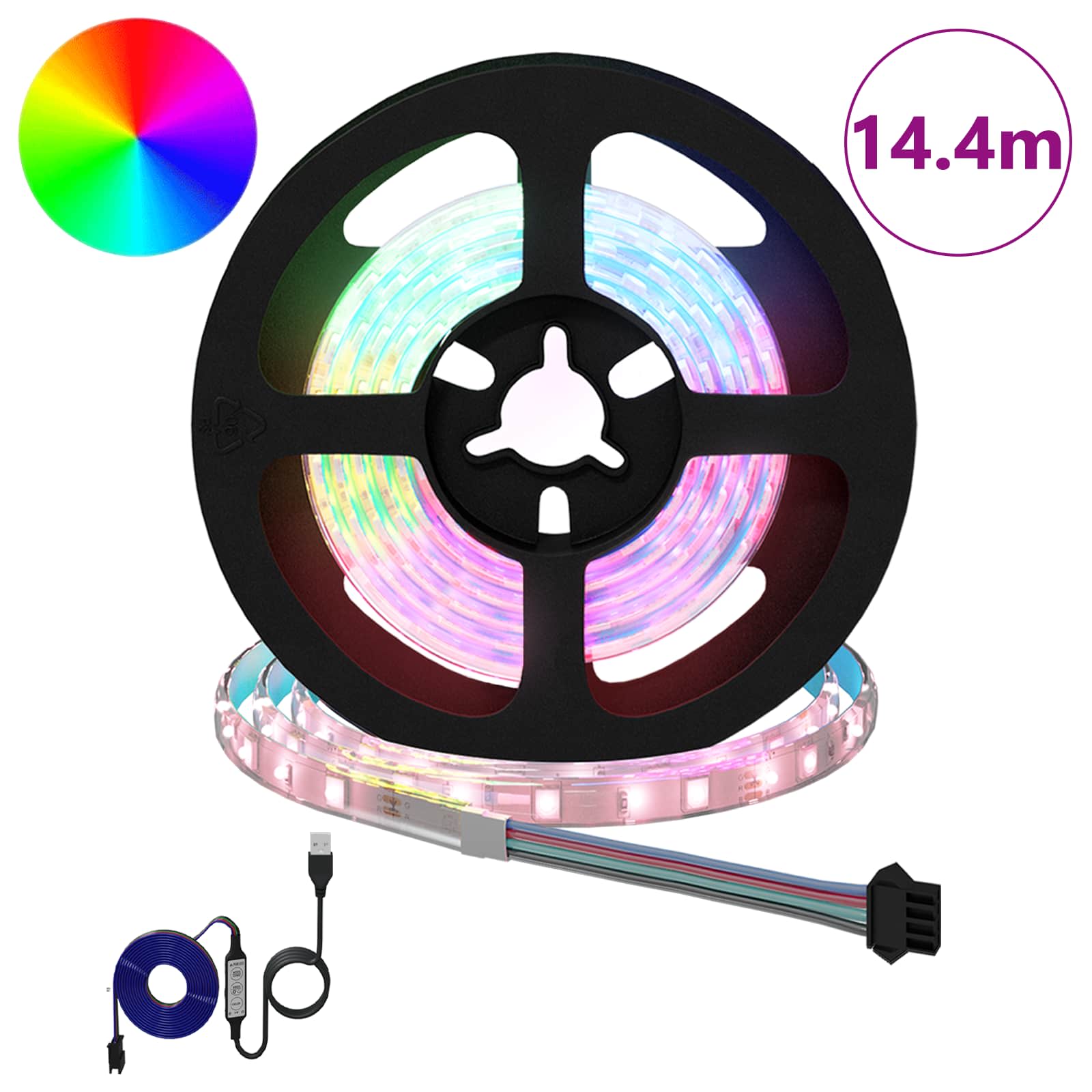 LED juosta 12 pcs Juoda ir permatoma 1200 mm Varis ir plastikas