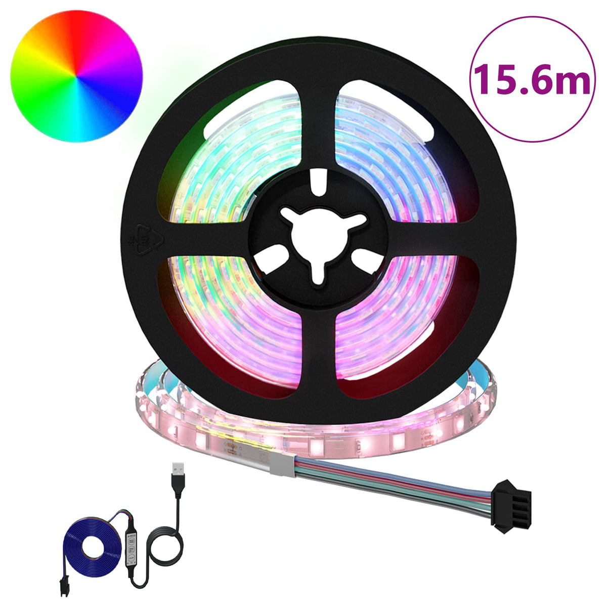 LED juosta 12 pcs Juoda ir permatoma 1300 mm Varis ir plastikas