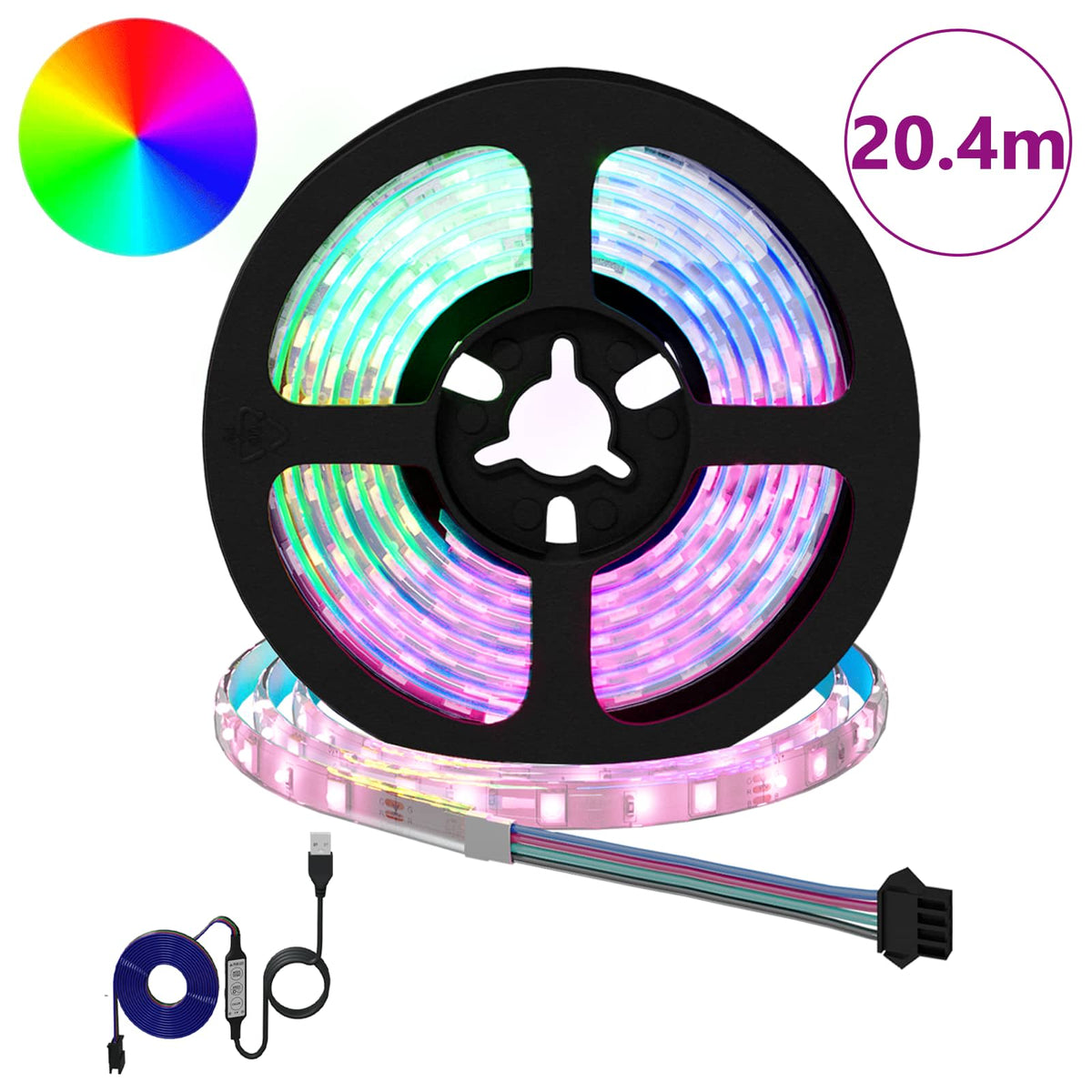 LED juosta 12 pcs Juoda ir permatoma 1700 mm Varis ir plastikas