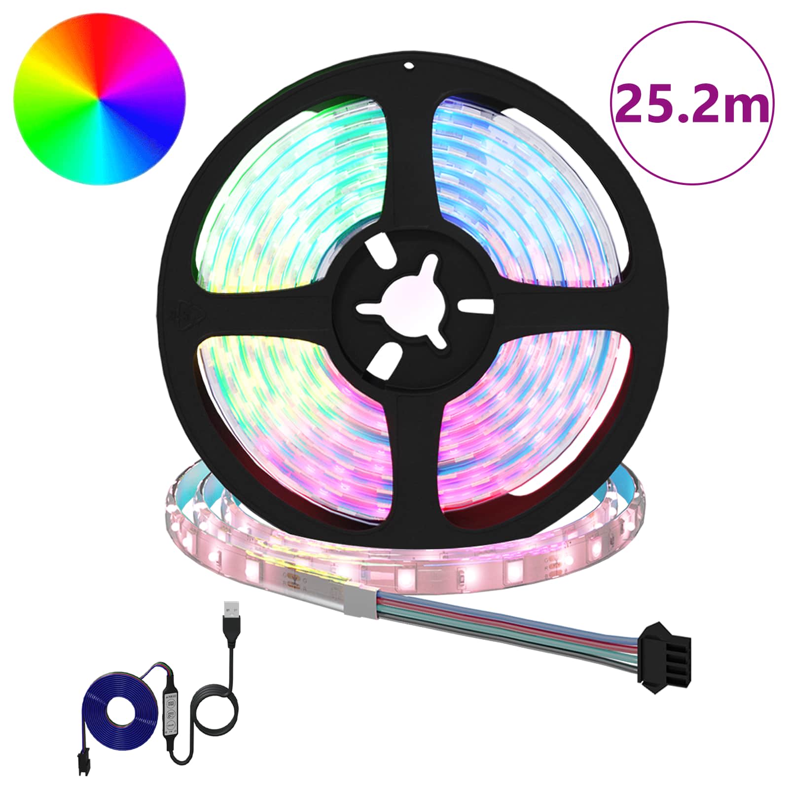 LED juosta 12 pcs Juoda ir permatoma 2100 mm Varis ir plastikas