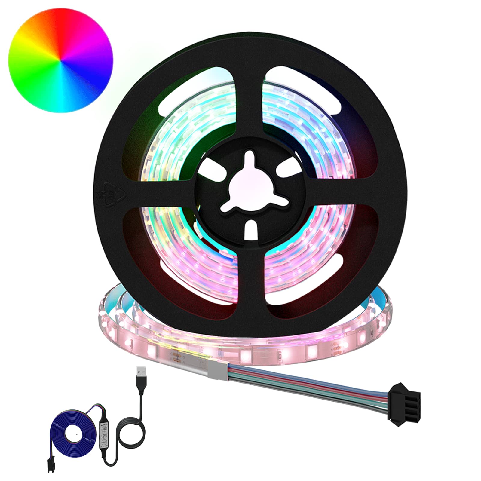 LED Strip 4 pcs Black and transparent 75 x 0.8 x 0.3 cm