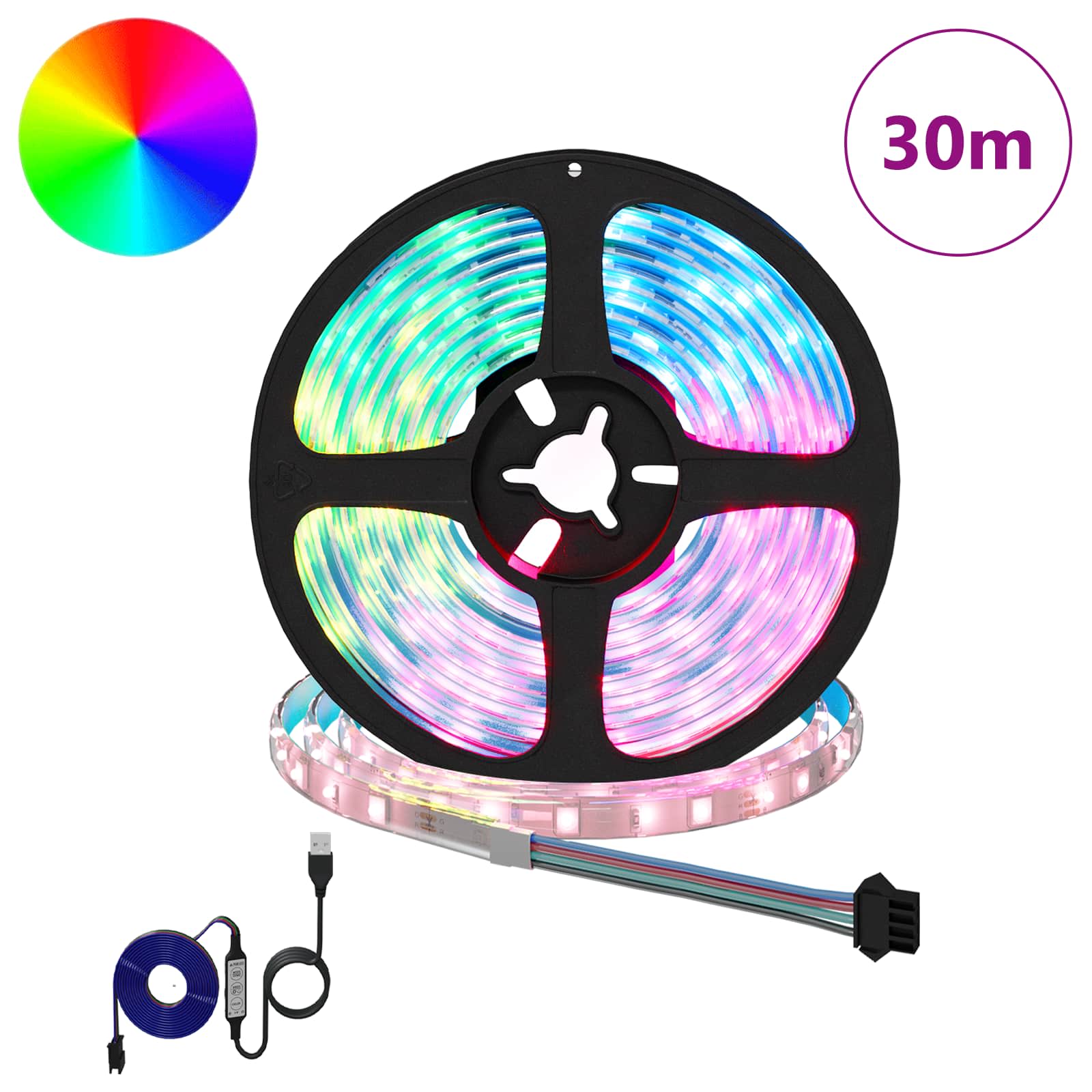 LED juosta 12 pcs Juoda ir permatoma 2500 mm Varis ir plastikas