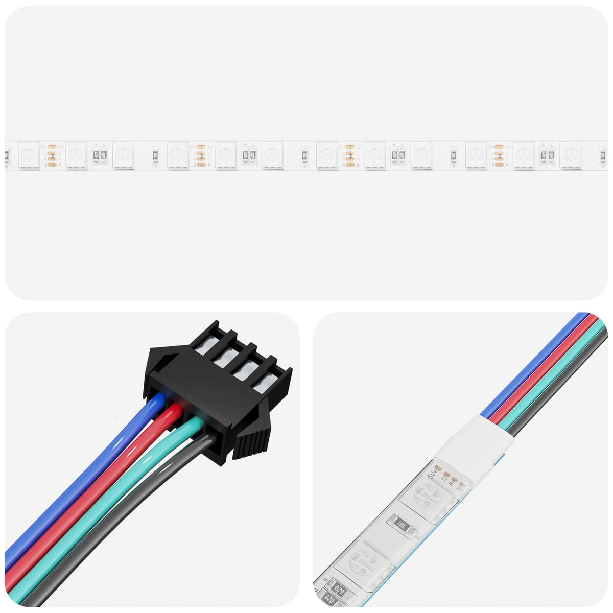 LED juosta 12 pcs Juoda ir permatoma 4000 mm Varis ir plastikas