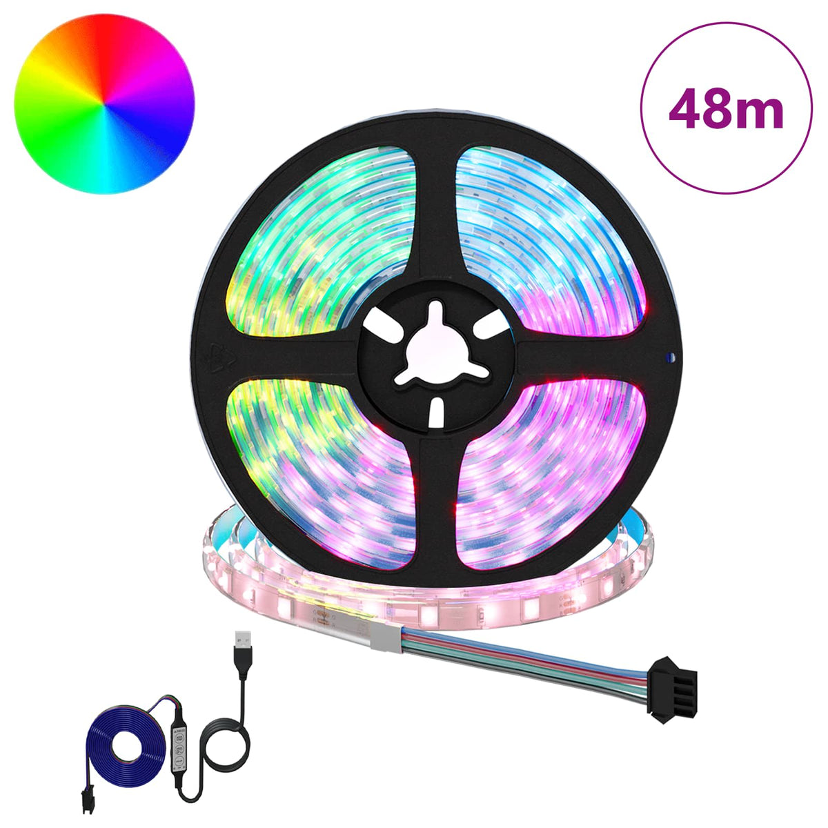 LED juosta 12 pcs Juoda ir permatoma 4000 mm Varis ir plastikas
