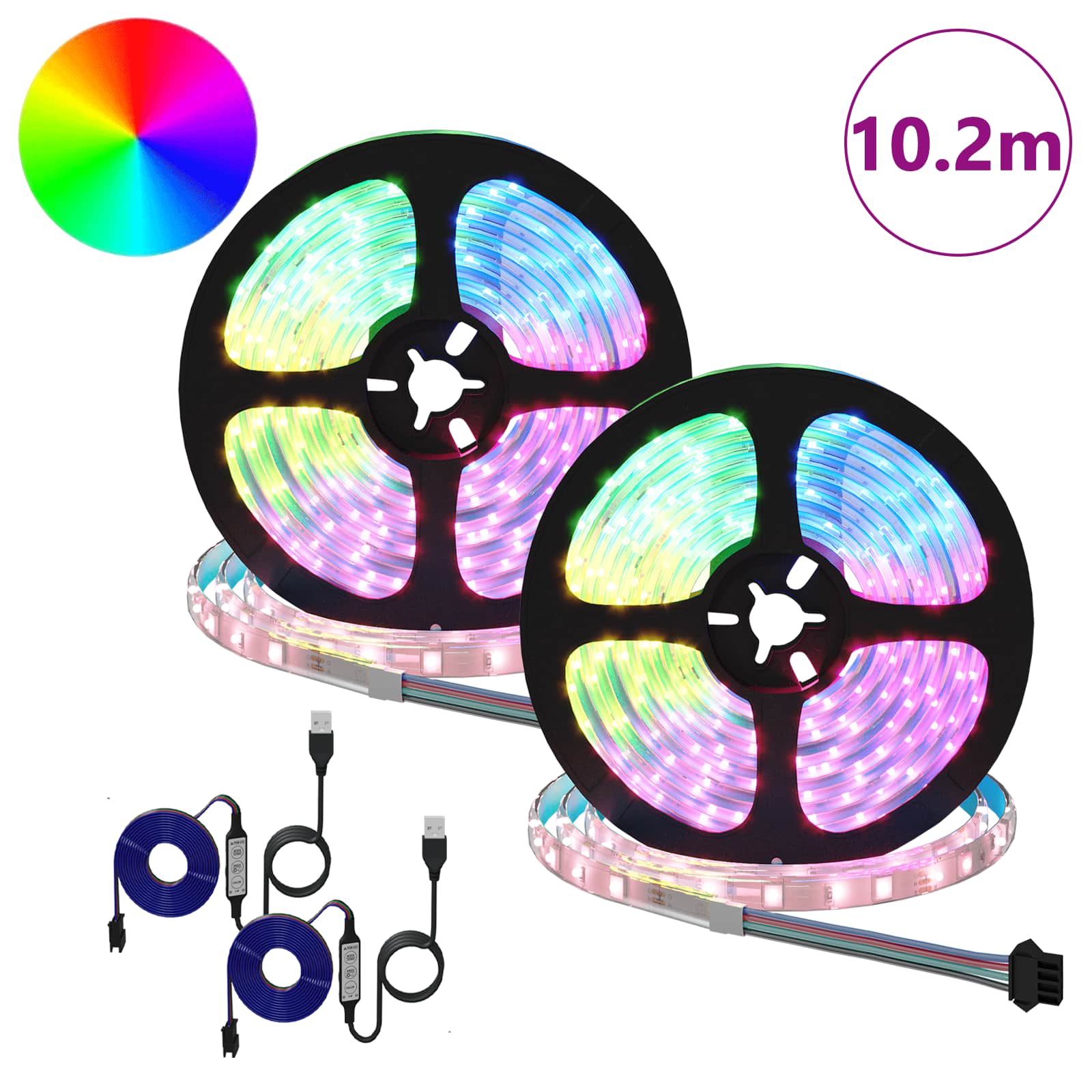 LED sloksne 4 gab. Melna un caurspīdīga 510 x 0,8 x 0,3 cm
