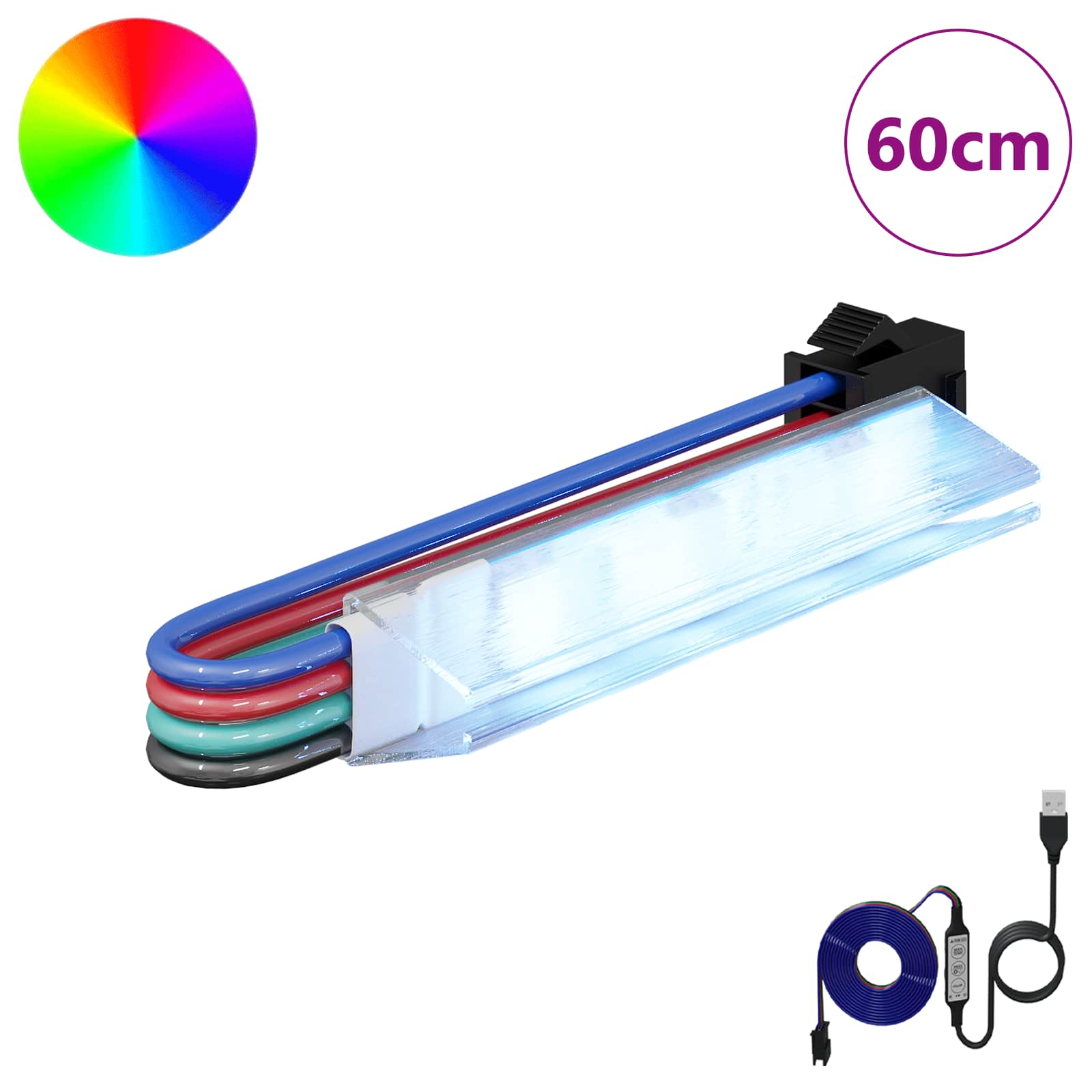 LED juosta 12 pcs Juoda ir Balta 1745 mm Varis ir plastikas