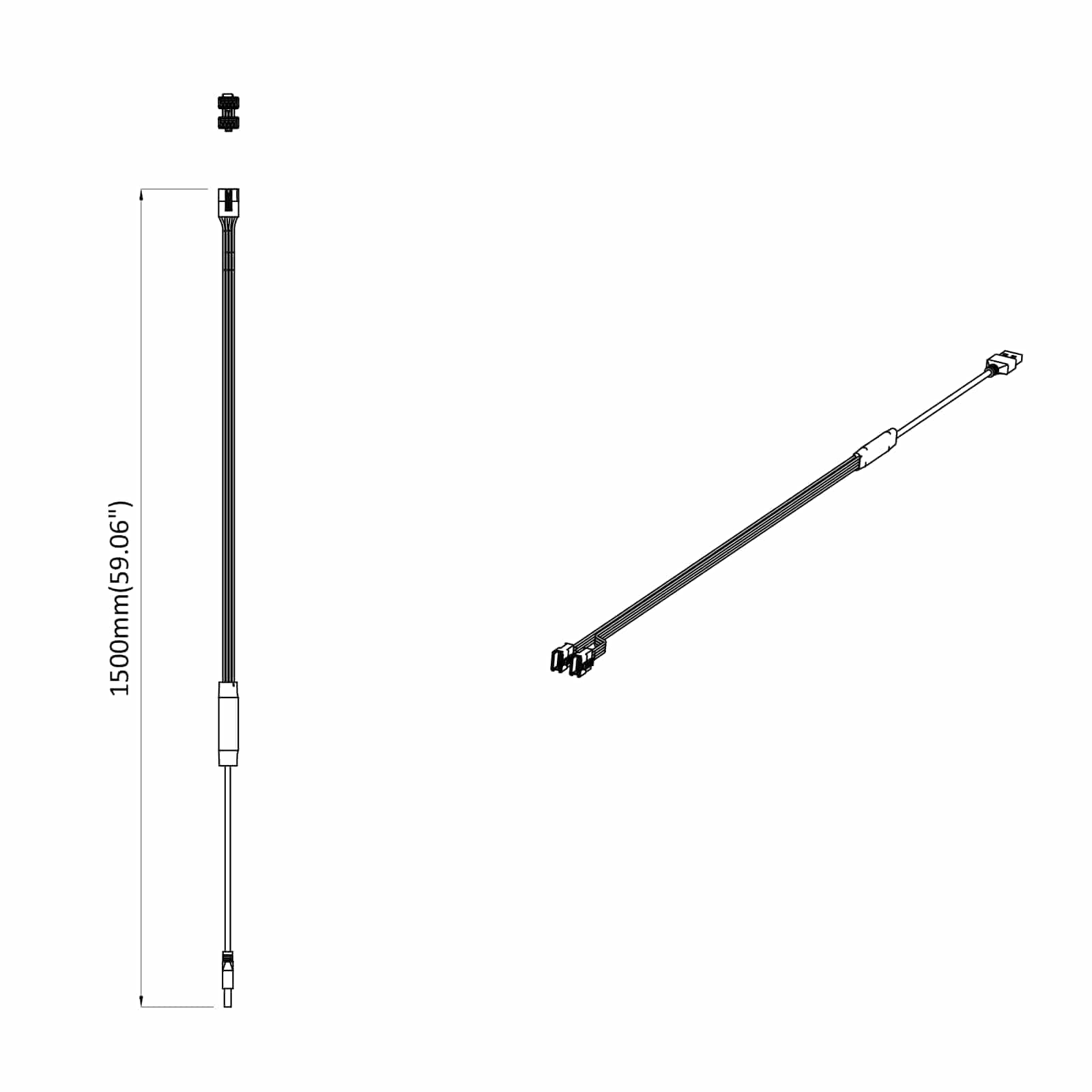 LED juosta 12 pcs Juoda ir daugiaspalvė 1745 mm