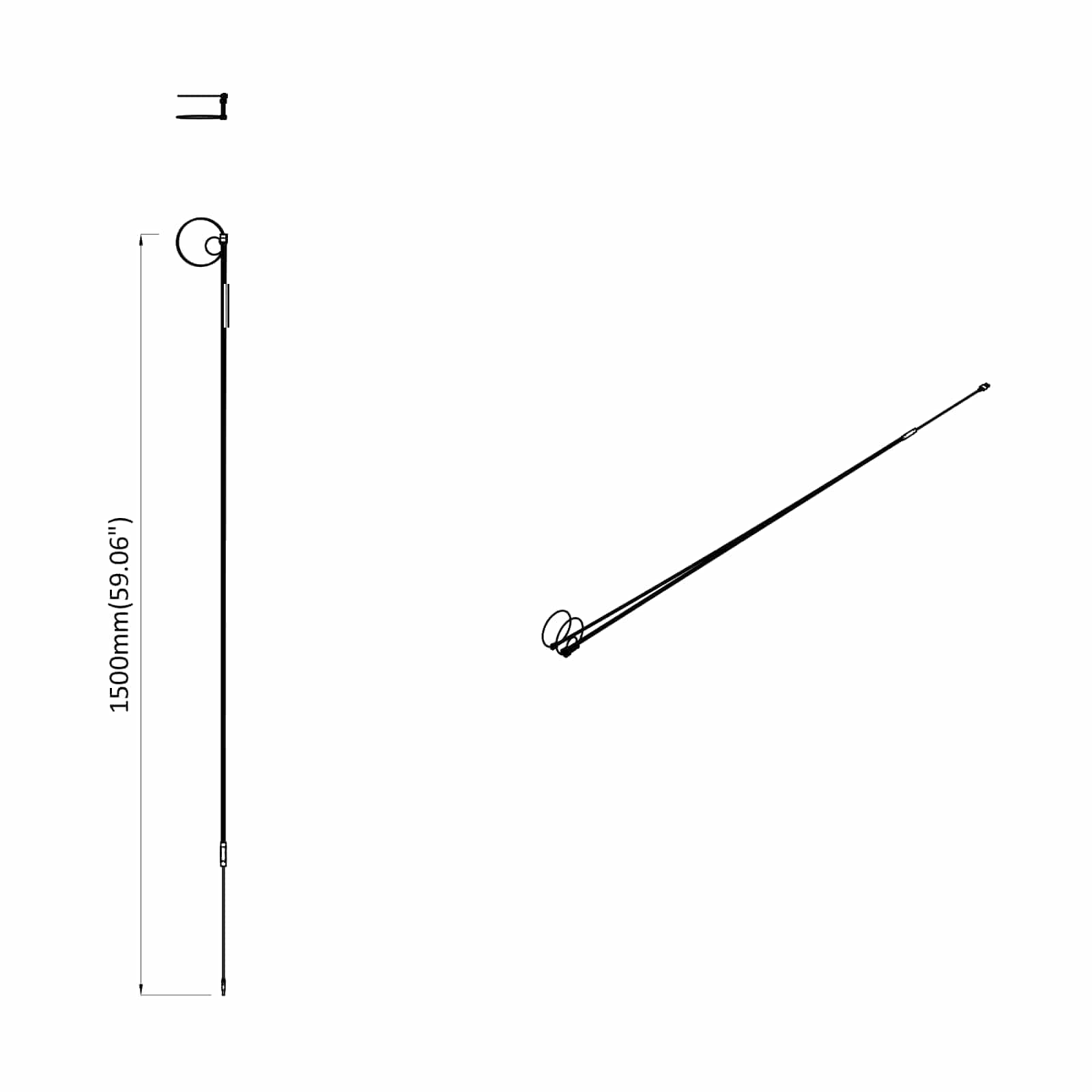 LED sloksne 2 gab. Melna un daudzkrāsaina 1745 mm