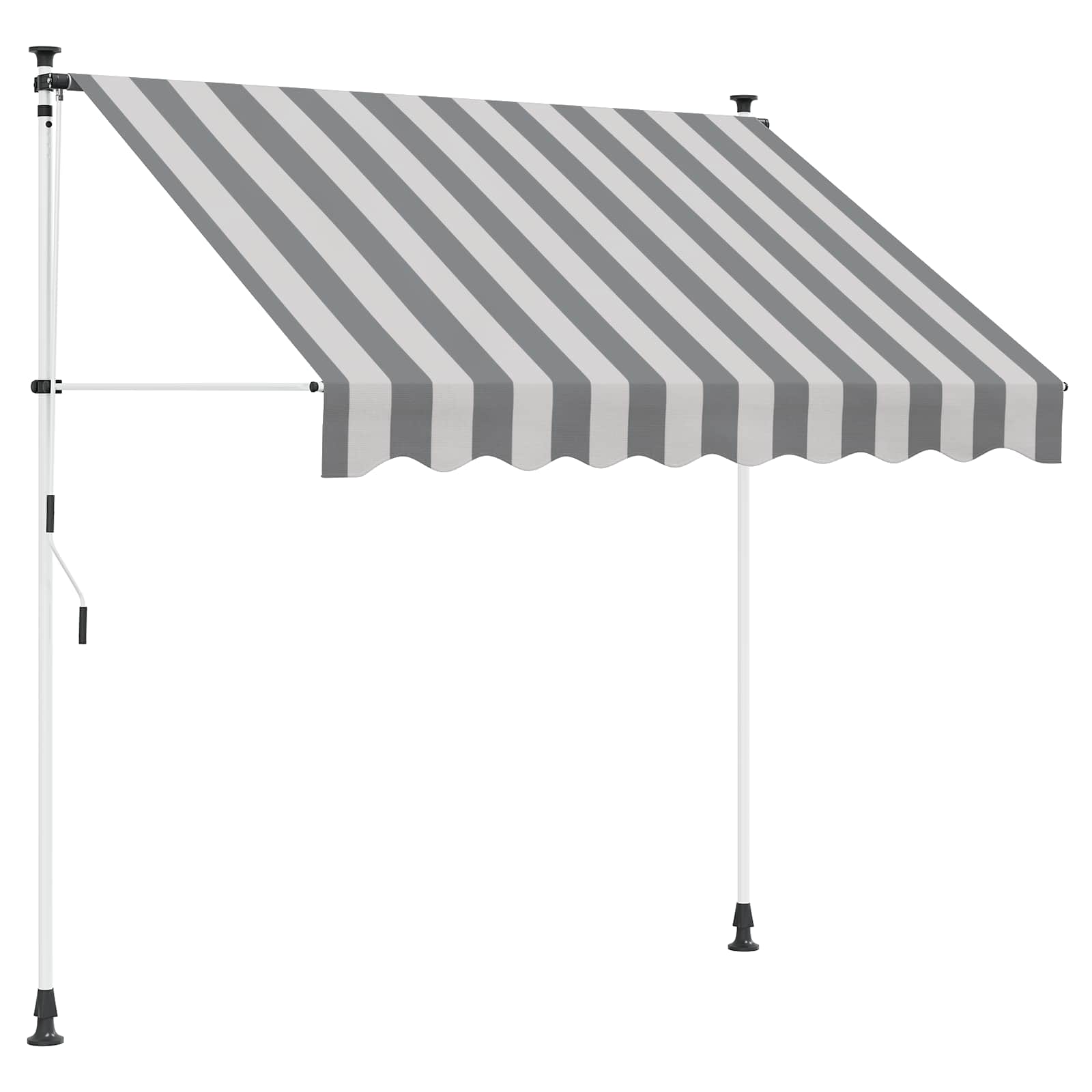 Rankinė sulankstoma markizė Antracito ir baltos 100 cm