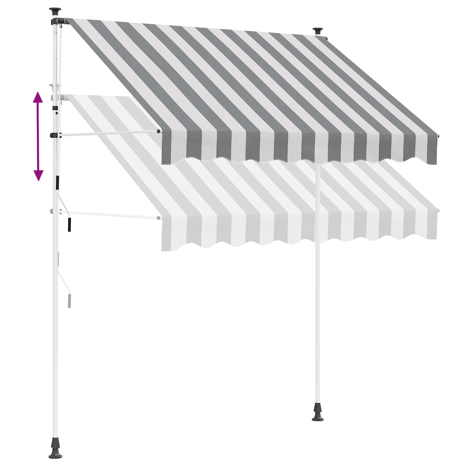 Rankinė sulankstoma markizė Antracito ir baltos 100 cm