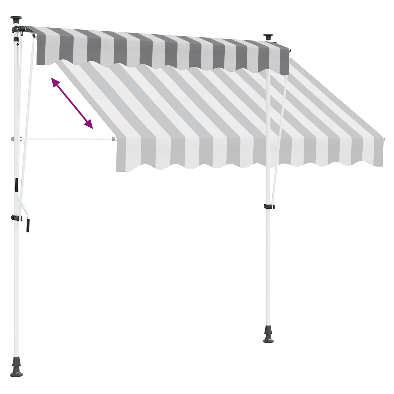 Rankinė sulankstoma markizė Antracito ir baltos 100 cm